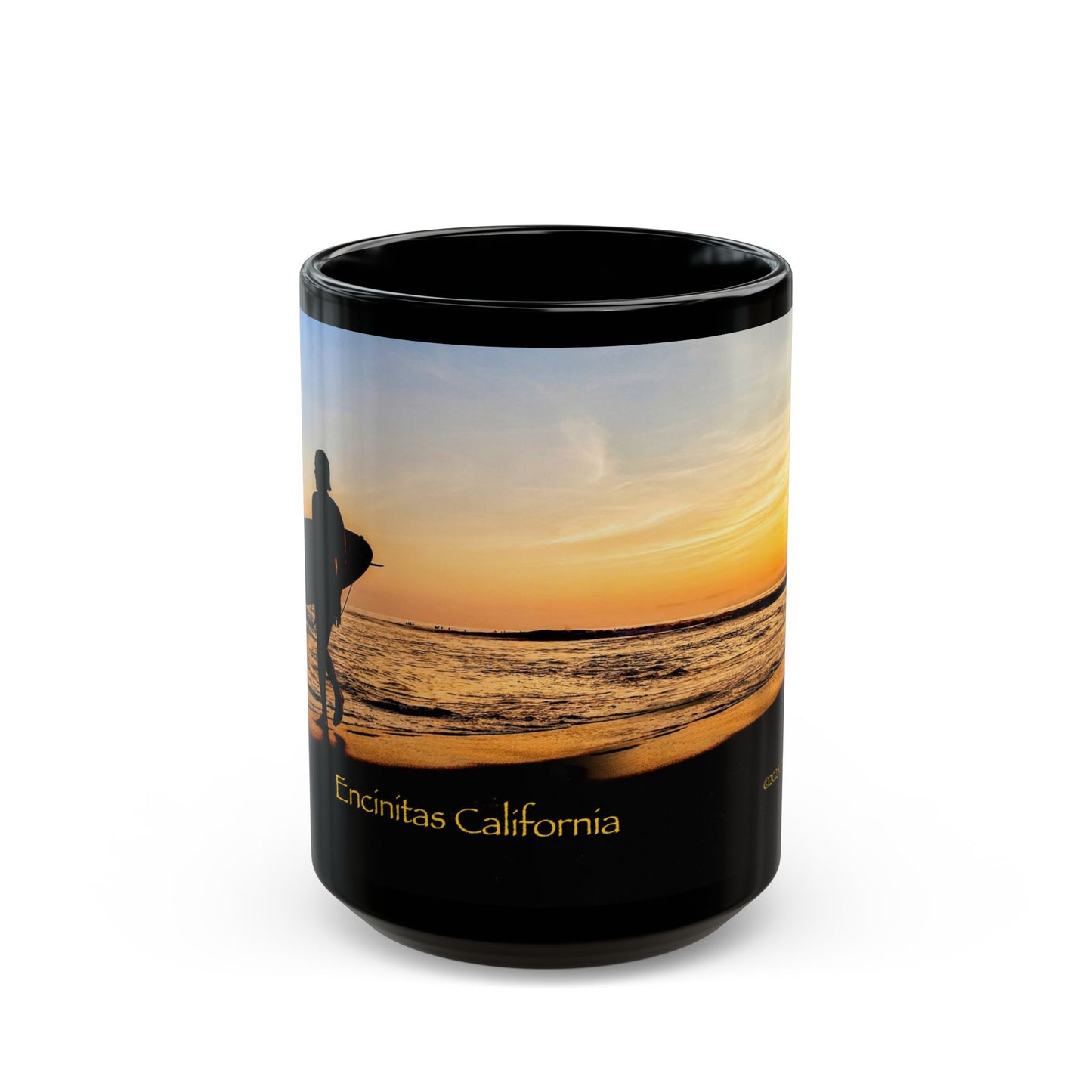 Swamis Vibe Encinitas California JSE Designs #3 Swamis Surfer Ceramic Mug Sunset Beach Vibes Mug, Surfing Gift, Coffee Cup, Ocean Lover, Encinitas California Mug, Beach Decor, Gift for Him/Her