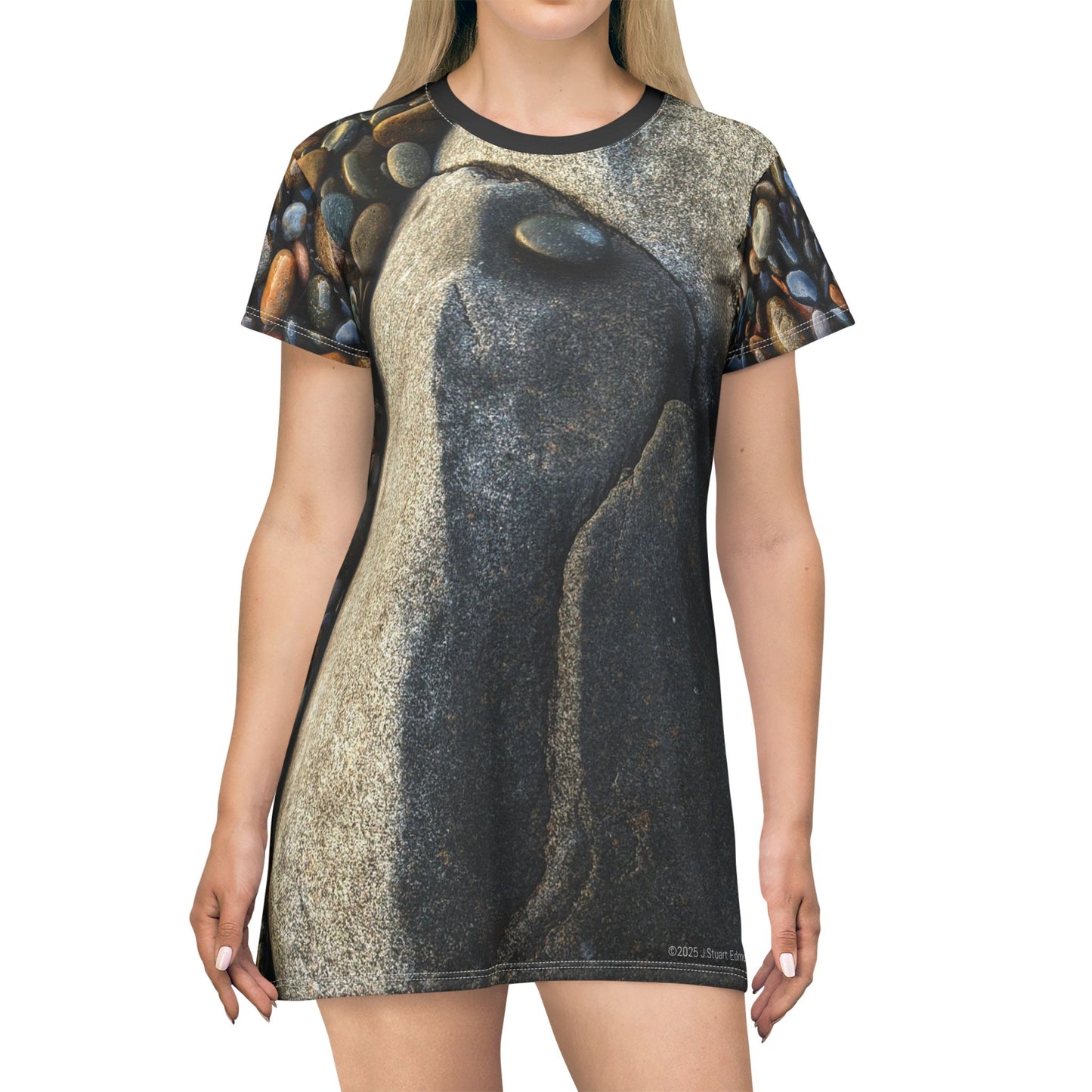 Swamis Vibe Stone T-Shirt Beach Dress #2. Shoreline Reflections Artistic Nature T-Shirt Dress Nature-Inspired AOP T-Shirt Dress, Rock Print Dress for Casual Wear, Beach Vibes, Summer Outfit, Gift for Nature Lovers, Eco-Friendly [...]