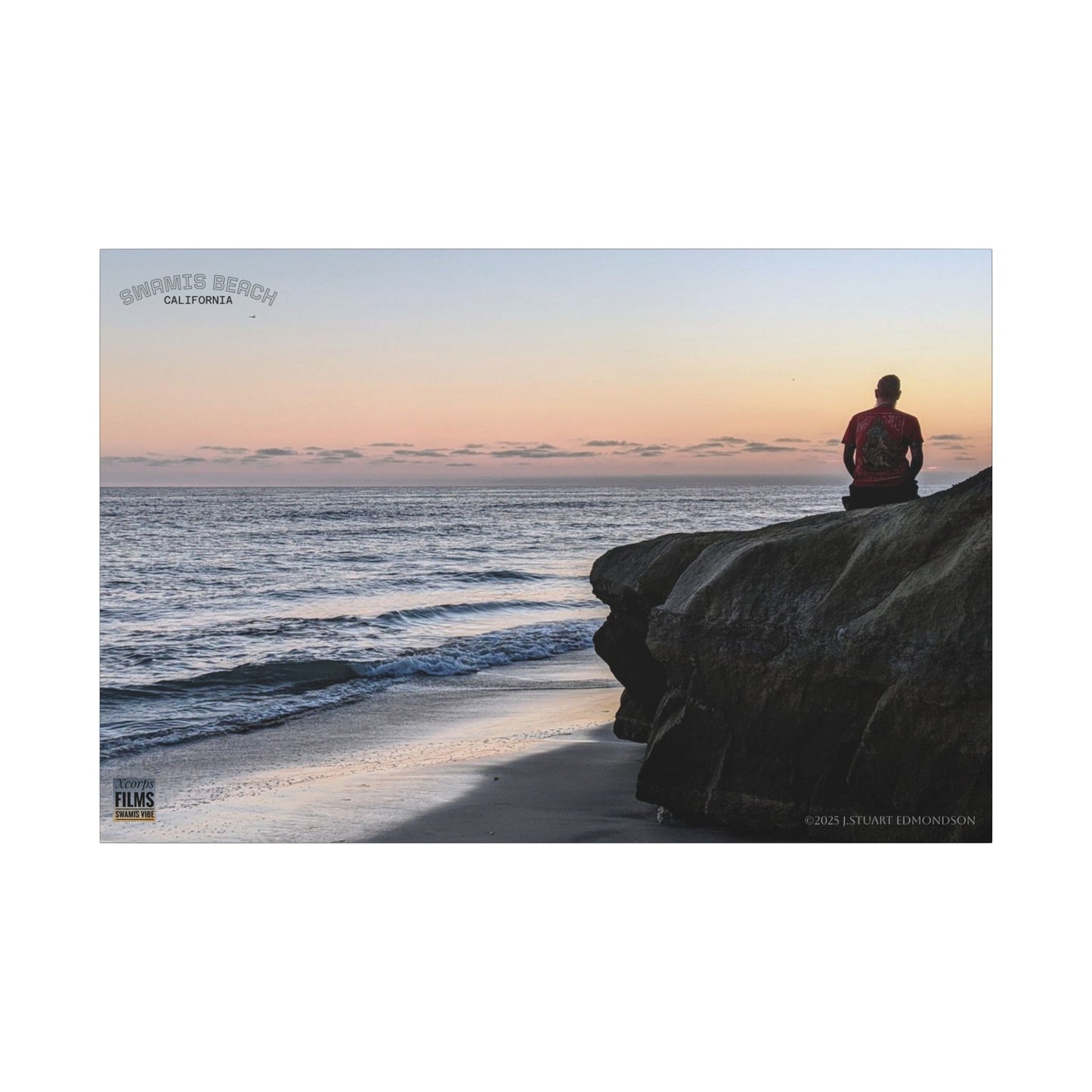 Swamis Vibe Encinitas California JSE Photograph #251 Meditation Serene Beach Canvas Print, Wall Decor, Coastal Art, Home Decor, Nature Wall Art, Perfect Gift for Ocean Lovers