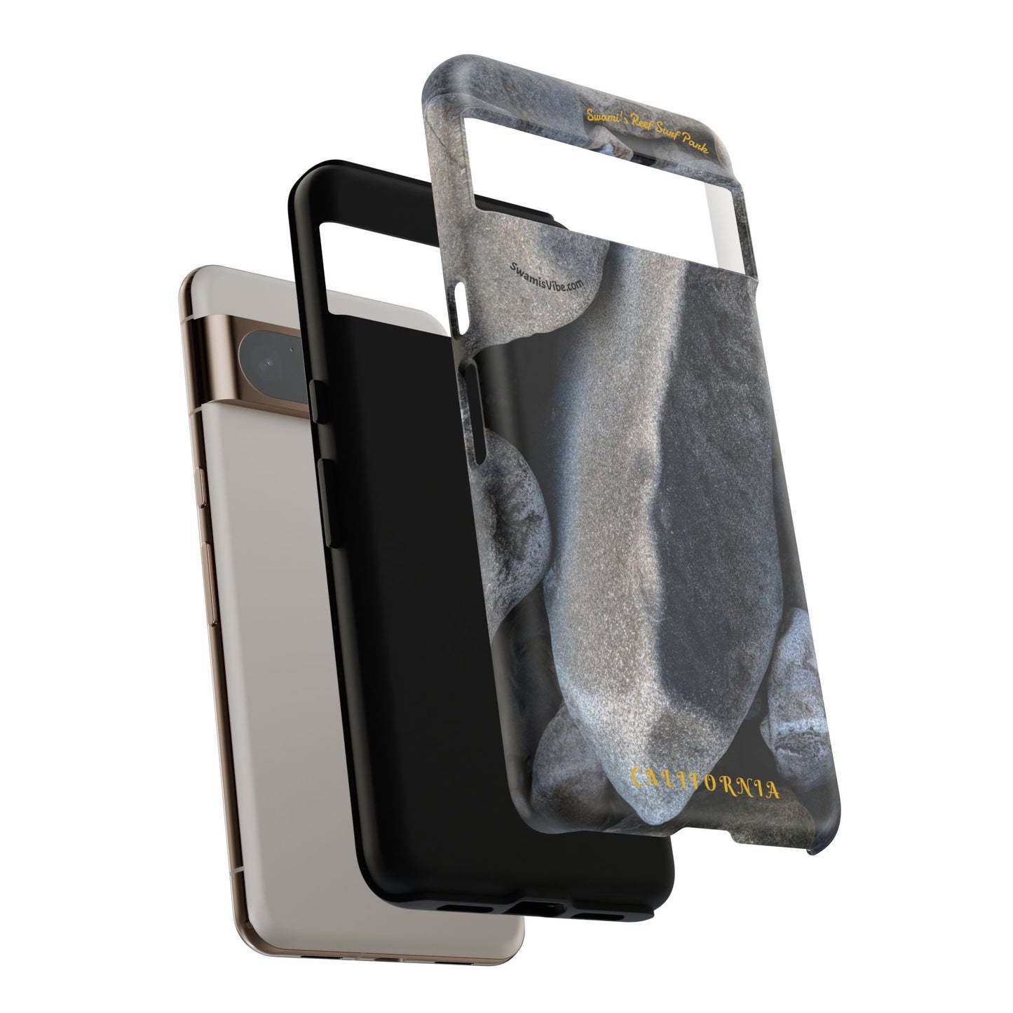 Swamis Vibe Encinitas California JSE Phone Case Designs #3. Swamis Beach Melted Rocks Durable Phone Case with Rock Design, Tough Cases for Outdoorsy Souls, Unique Gift for Nature Lovers, Perfect for Hiking and Adventure