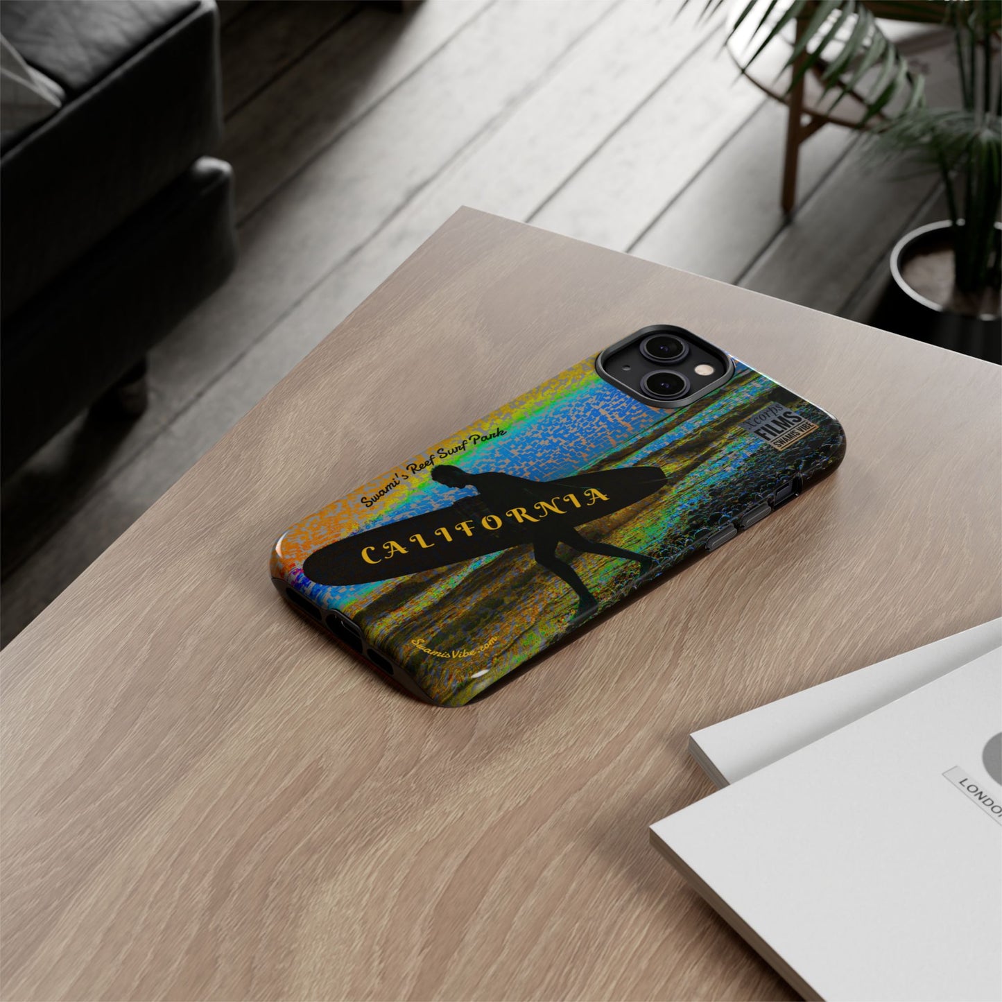 Swamis Vibe Encinitas California JSE Phone Case Designs #1 Swamis Beach Vibe California Surf Phone Case, Tropical Vibes, Ideal for Beach Lovers, Unique Gift for Summer, Vacation Accessories, Trendy Style
