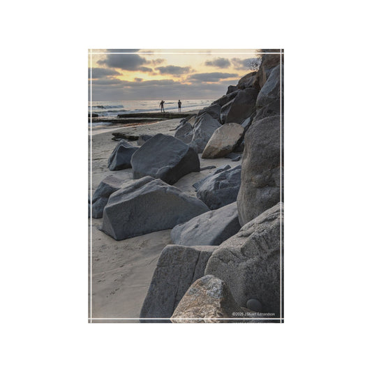 Swamis Vibe Surf and Sunsets Swamis Melted and Balanced Rocks Scene #344 Photo Block Print, Decorative Photo Display, Modern Desk Art, Customizable Gift, Home Decor Block