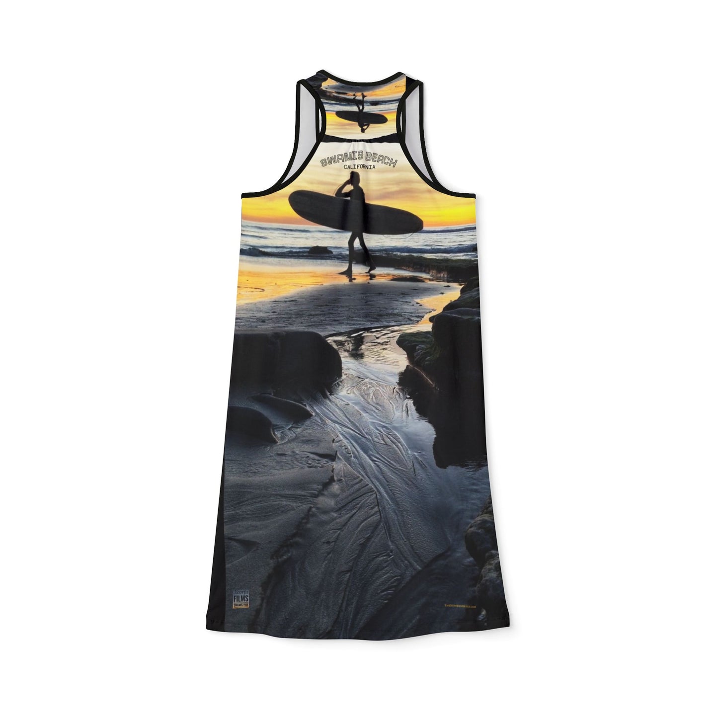 Swamis Vibe JSE Cali Designs AOP Racerback Sports Dress Swami's Vibe Surf Park Collection - Surfers Tiki Sunset #306