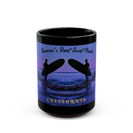 Swamis Vibe Encinitas California JSE Designs #7. Swamis Vibe Purple Surfer Ceramic Mug Surf's Up Black Mug, Swami's Reef Surf Park Coffee Cup, Ocean Lover Gift, Beach House Decor, California Surfing Mug, Adventure Drinkware