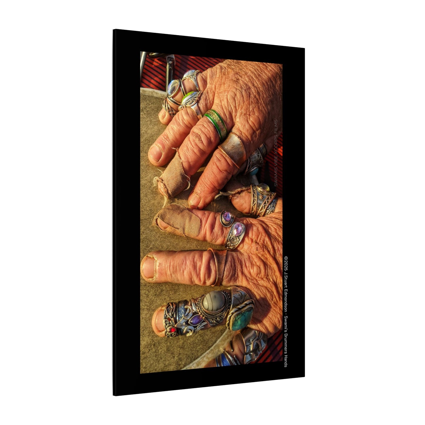 Swamis Vibe Encinitas California JSE Photograph #1253 Swamis Drummer Hands Artistic Canvas Wall Art, Bohemian Home Decor, Unique Gift for Art Lovers, Vibrant Pop Culture Design, Studio Display