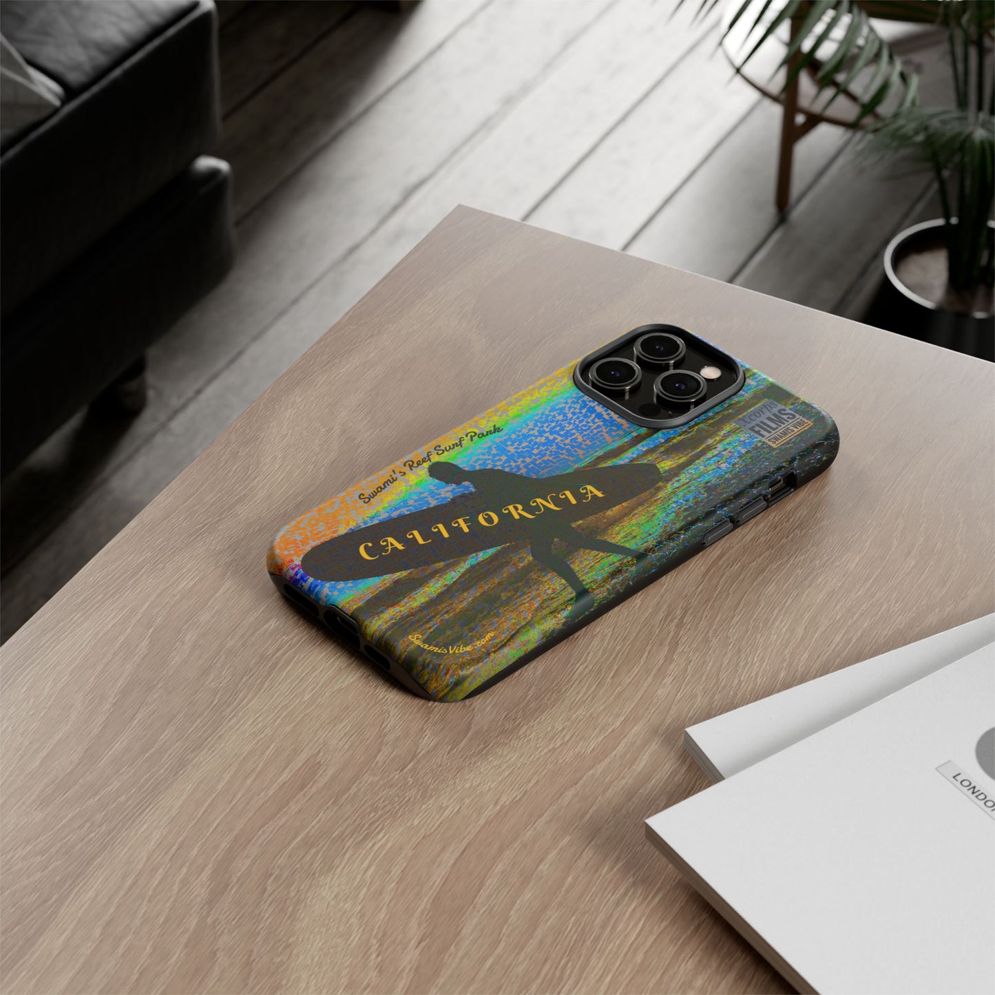 Swamis Vibe Encinitas California JSE Phone Case Designs #1 Swamis Beach Vibe California Surf Phone Case, Tropical Vibes, Ideal for Beach Lovers, Unique Gift for Summer, Vacation Accessories, Trendy Style