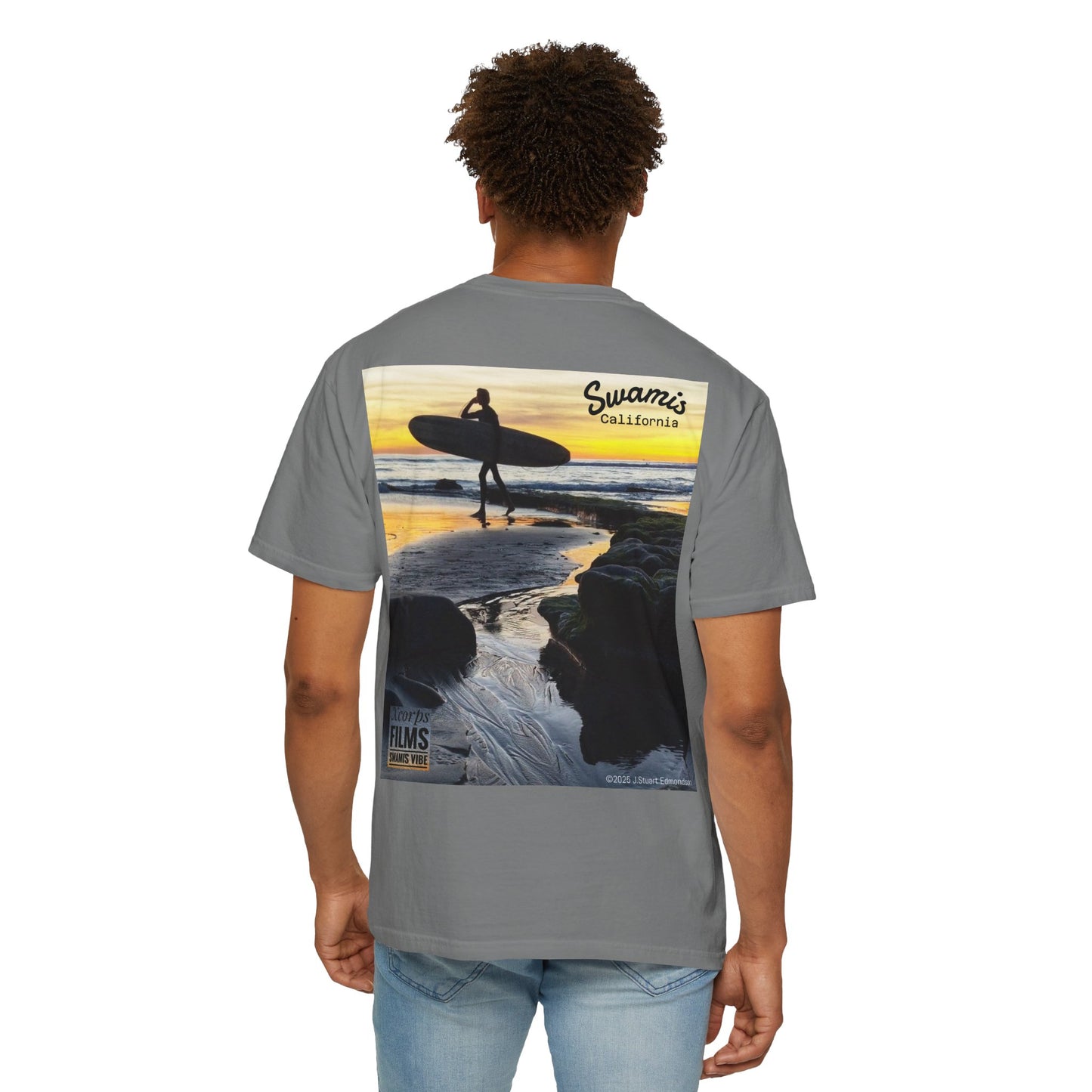 Swamis Vibe JSE Designs unisex garment-dyed t-shirt #151 Swamis Surf Park California Surfing T-Shirt, Beach Vibes Tee, Garment-Dyed Apparel, Unisex Summer Shirt, Gift for Surfers