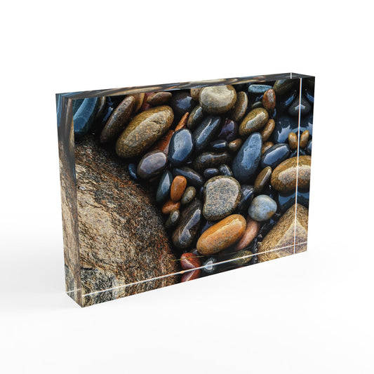 Swamis Vibe Surf and Sunsets Beach Rocks Mix #1. Nature-Inspired Photo Block, Artwork Display, Home Decor, Gift for Nature Lovers