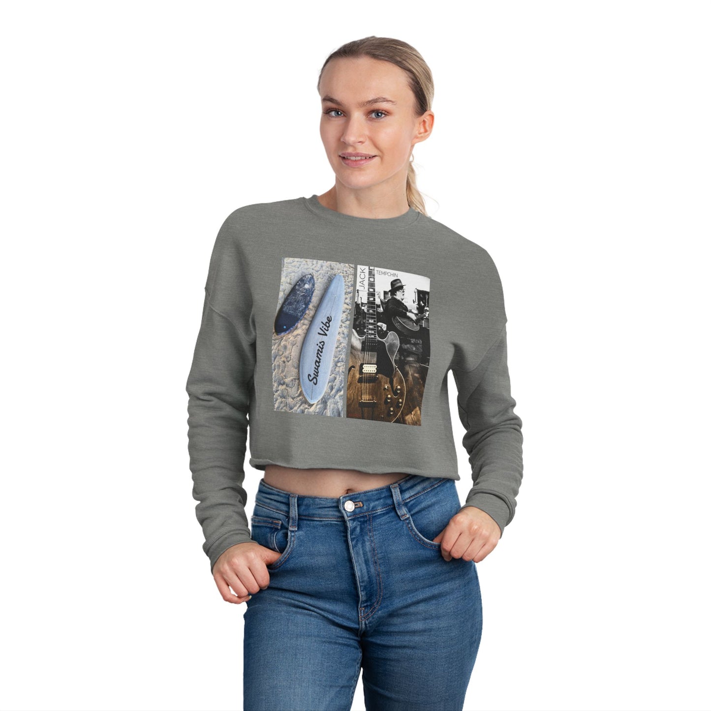 Swamis Vibe Cropped Sweatshirt — California Music Surf Sunset Design