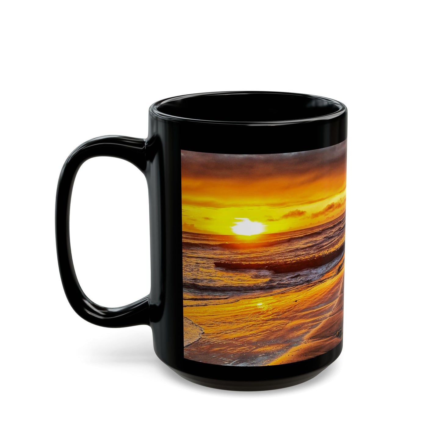 Swamis Vibe Encinitas California JSE Designs #10. Xcorps Films Swamis Sunset Vibe Ceramic Mug Black Sunset Beach Mug - Perfect for Coffee Lovers, Beach House Decor, Nature Gifts, Travel Mementos, Relaxing Vibes