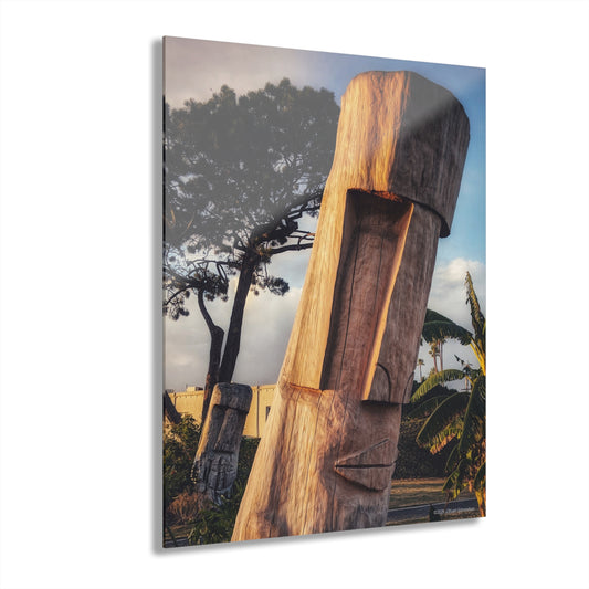 Swamis Vibe Surf and Sunsets Swamis Tiki Totem Artistic Acrylic Wall Print - Modern Home Decor, Abstract Art, Gift for Art Lovers, Unique Wall Decor, Great for Living Room