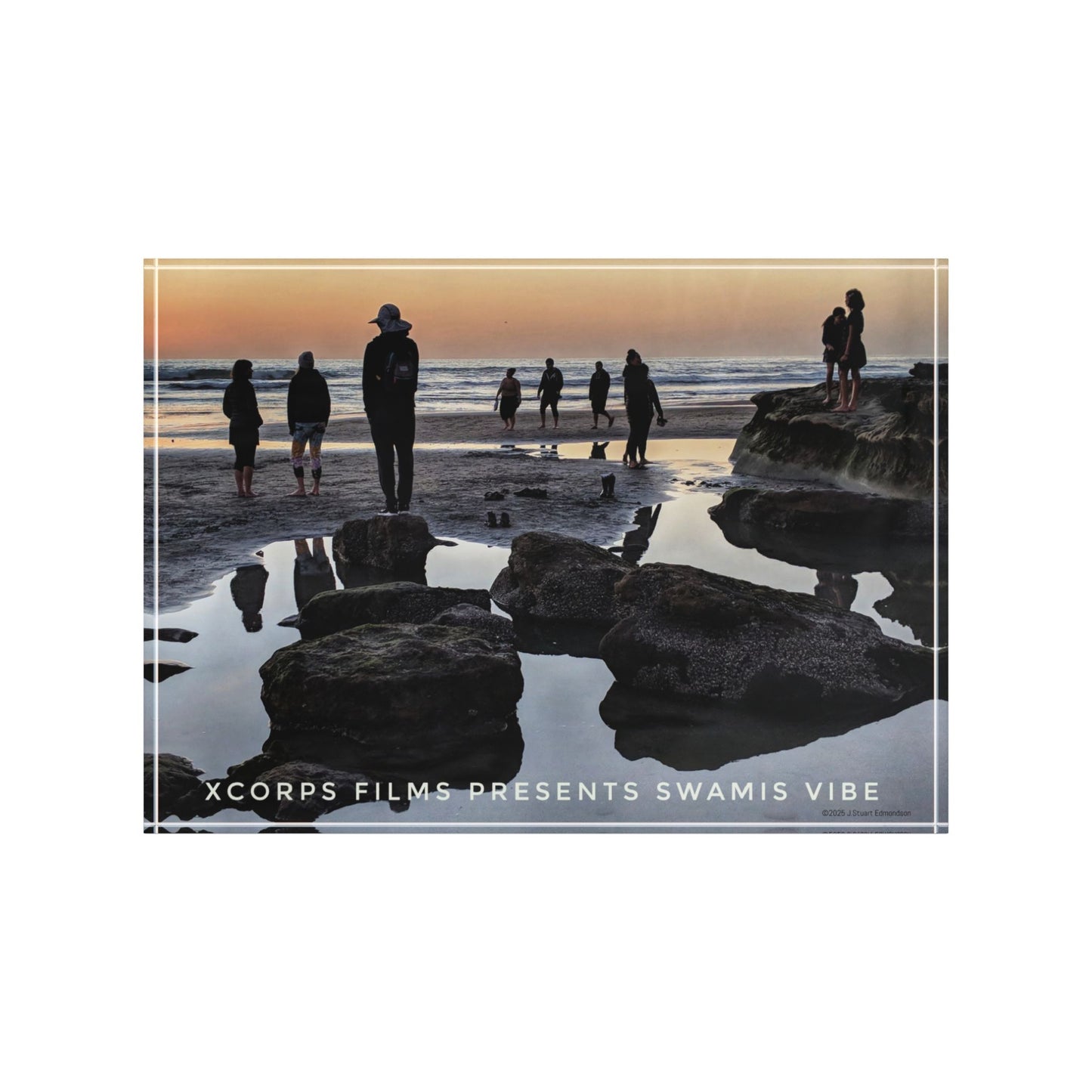 Swamis Vibe Surf and Sunsets 3D Photo Blocks Low Tide Silhouettes #1146 Custom Photo Block Display, Beach Vibe Decor, Gift for Ocean Lovers, Home Office Wall Art