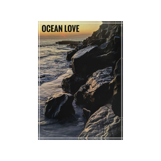 The Swamis Vibe Surf and Sunsets Photo Series Melted Rocks #1. Ocean Love - Photo Block, Decorative Home Decor, Ocean Theme Art, Gift for Beach Lovers, Coastal Wall Art, Unique Nautical Present