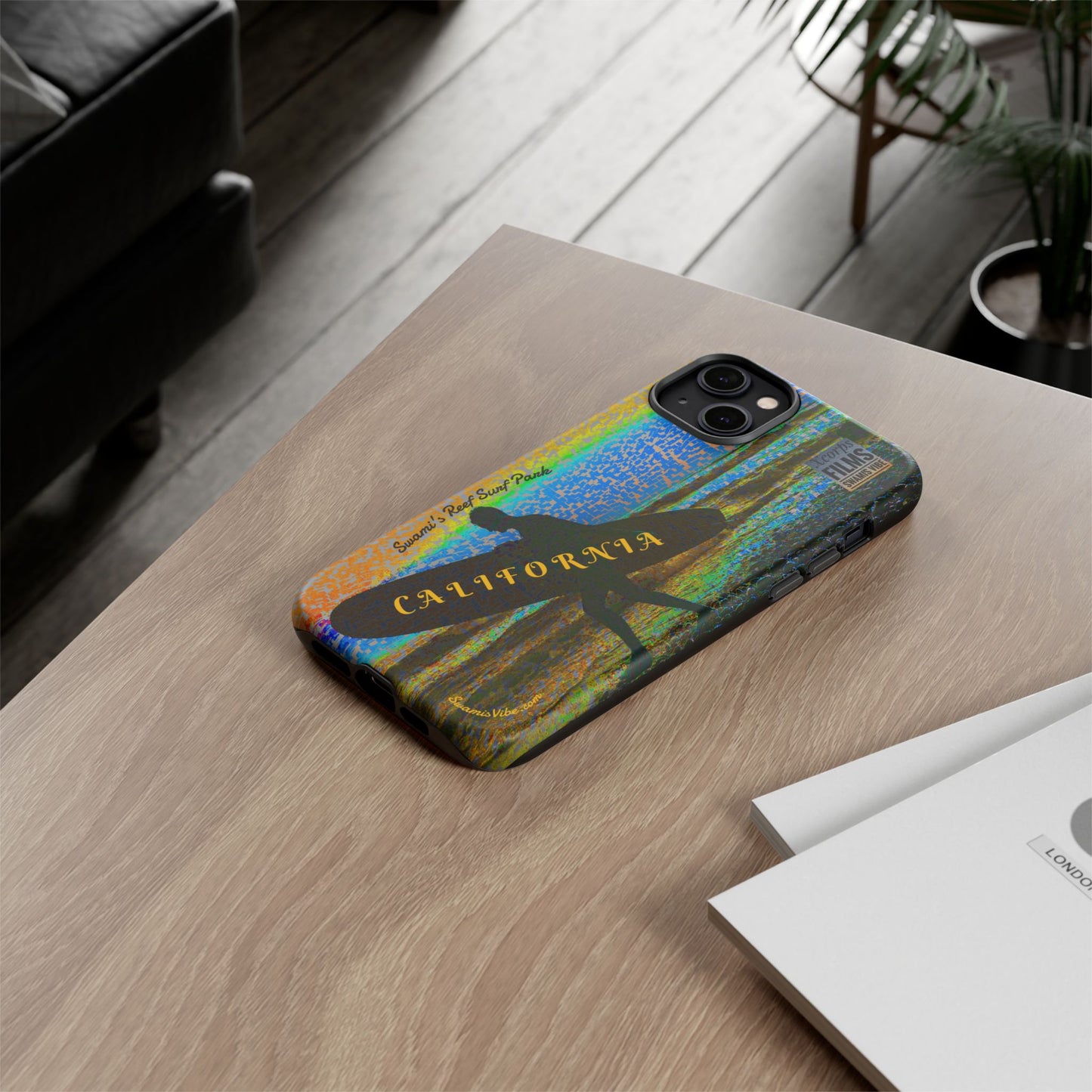 Swamis Vibe Encinitas California JSE Phone Case Designs #1 Swamis Beach Vibe California Surf Phone Case, Tropical Vibes, Ideal for Beach Lovers, Unique Gift for Summer, Vacation Accessories, Trendy Style