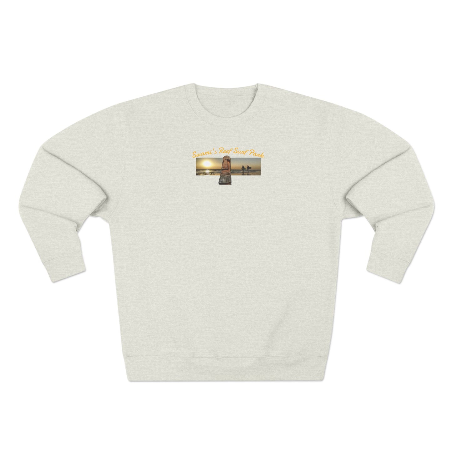 Swamis Vibe Encinitas California JSE Designs #1. Custom Designed Swamis Surf Park Crewneck Unisex Sweatshirt - Beautiful  Surfing Beach Sunset California Coast