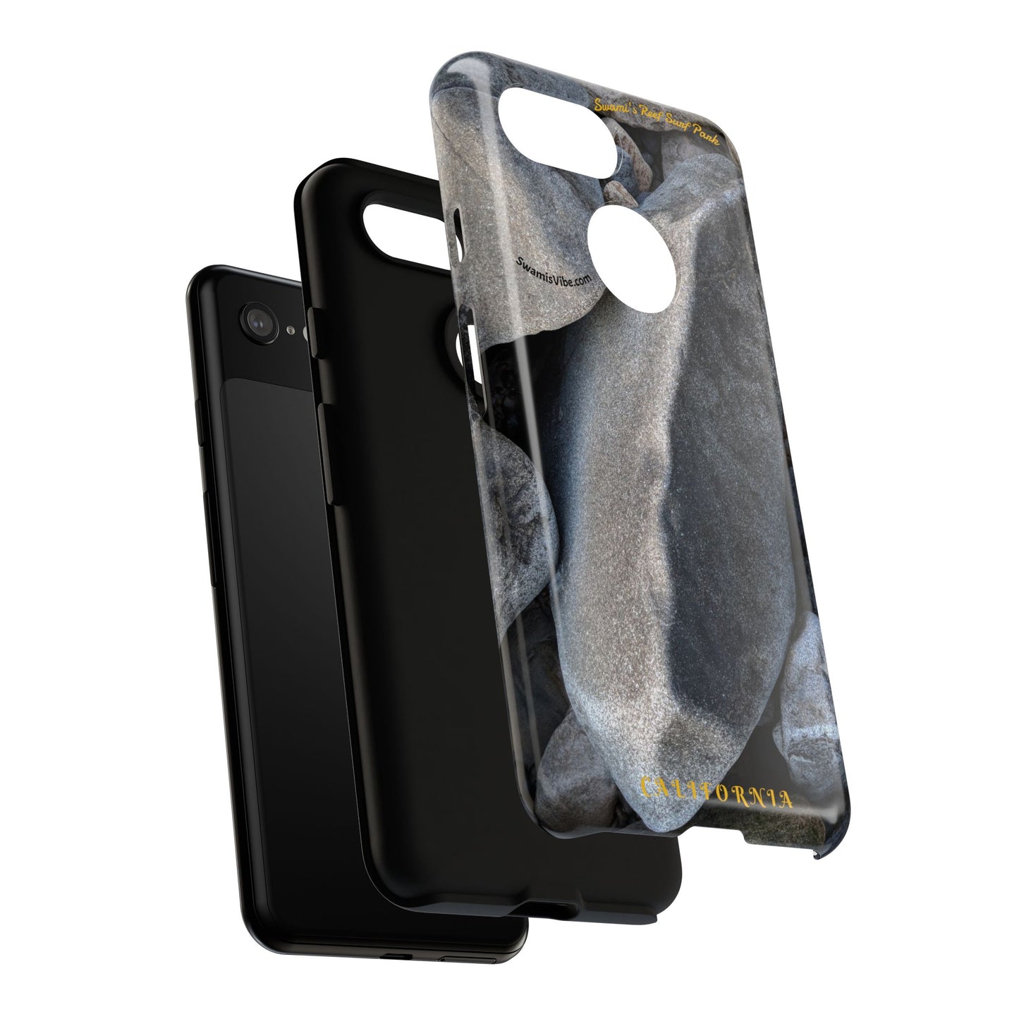 Swamis Vibe Encinitas California JSE Phone Case Designs #3. Swamis Beach Melted Rocks Durable Phone Case with Rock Design, Tough Cases for Outdoorsy Souls, Unique Gift for Nature Lovers, Perfect for Hiking and Adventure