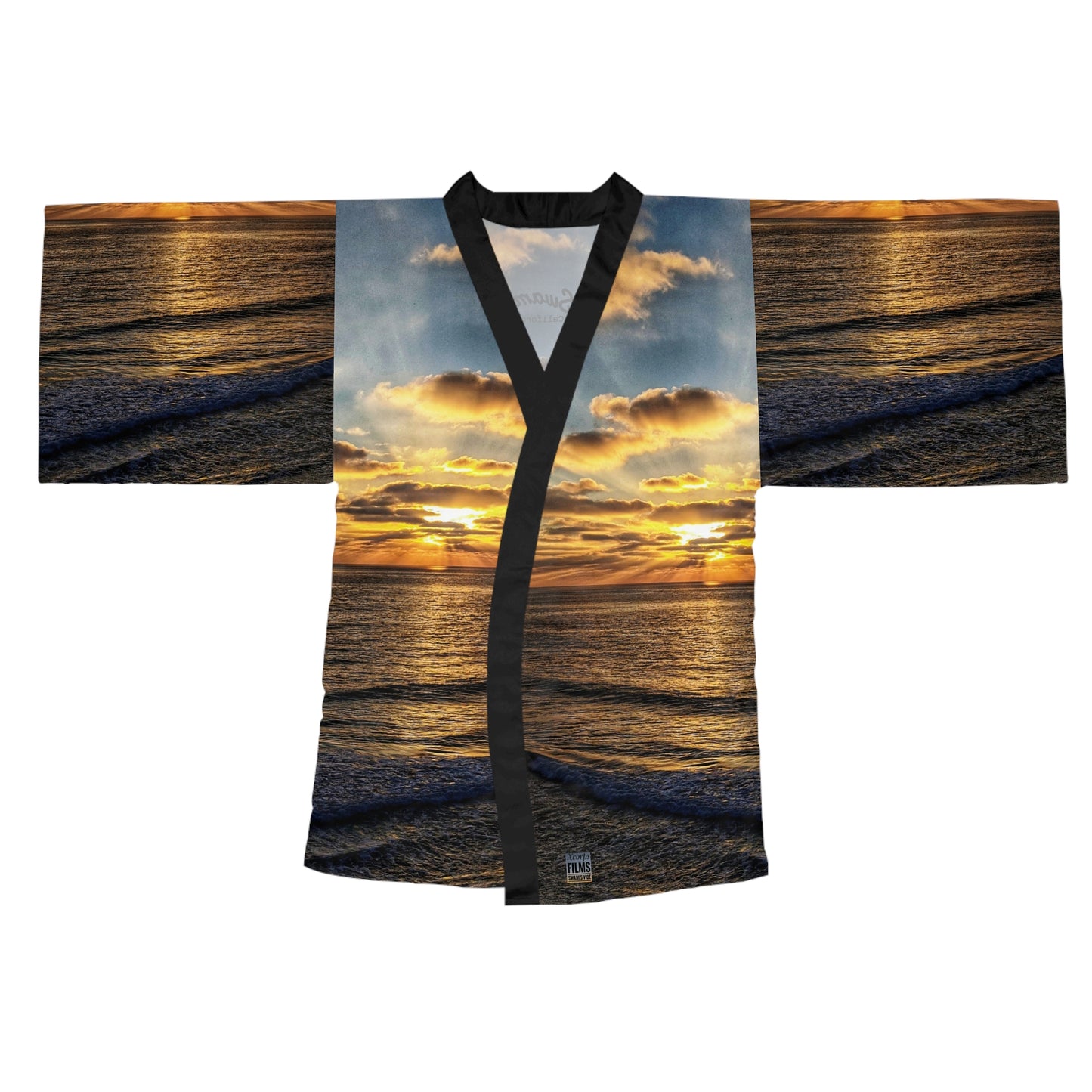 Swamis Vibe California JSE Photograph #235 Swamis Sunset Kimono Long Sleeve Kimono Robe