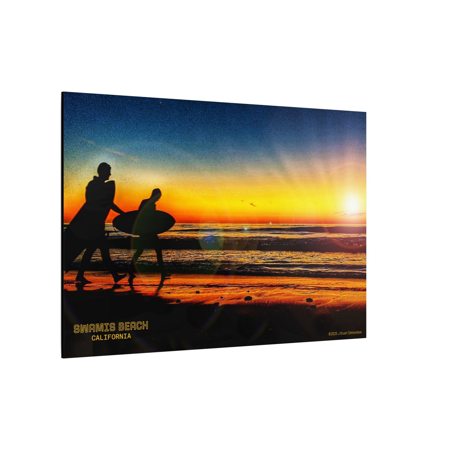Swamis Vibe Encinitas California JSE Photograph #115 Spirited Swamis Surfers Sunset Sunset Surfing Matte Canvas Print, Surfer Wall Art, Beach Home Decor, Gift for Surf Lovers, Coastal Living, Ocean Art