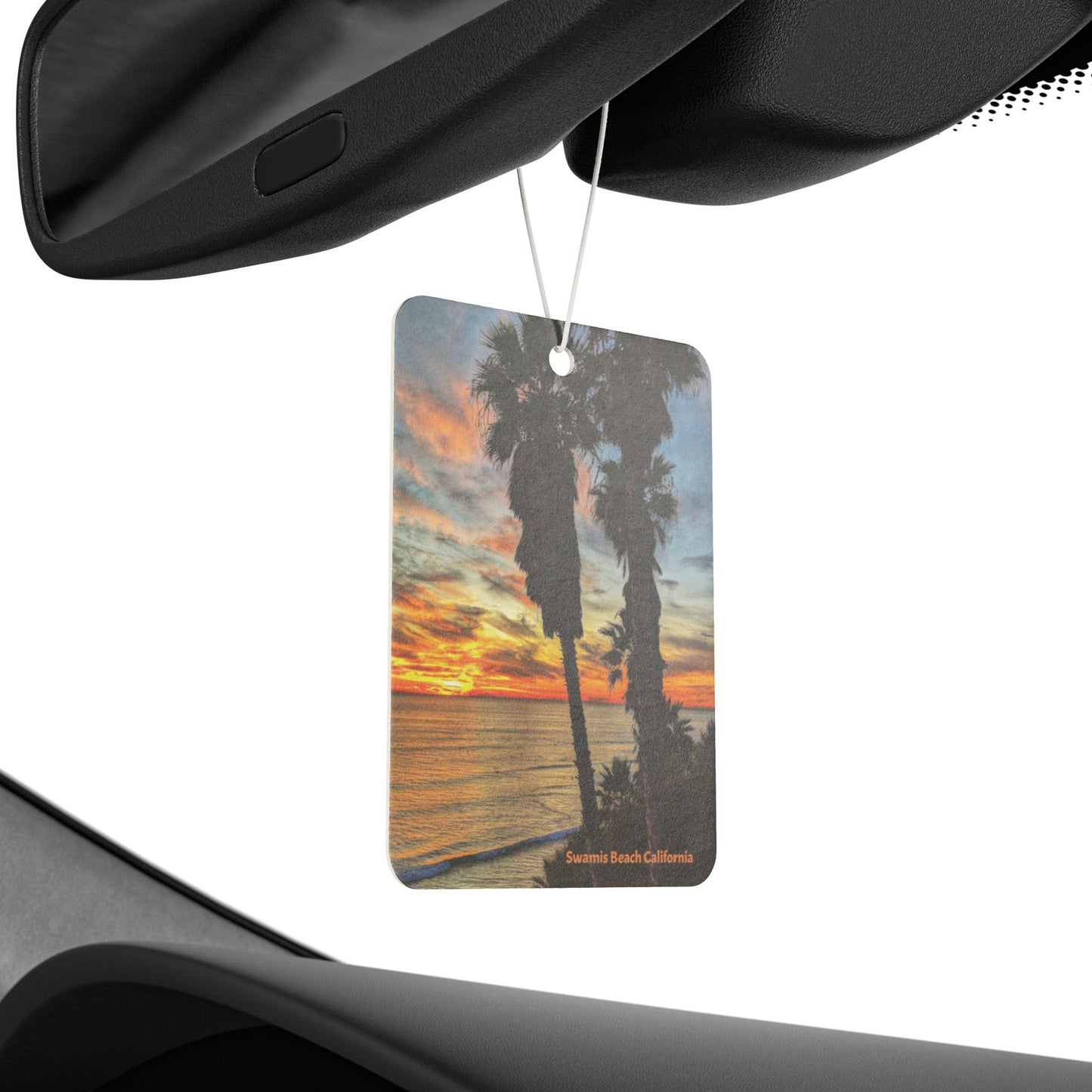 Swamis Vibe Encinitas California JSE Xcorps Films Designs #17. Swamis Vibe Sunset Palm Trees Air Fresheners in 3 scent options