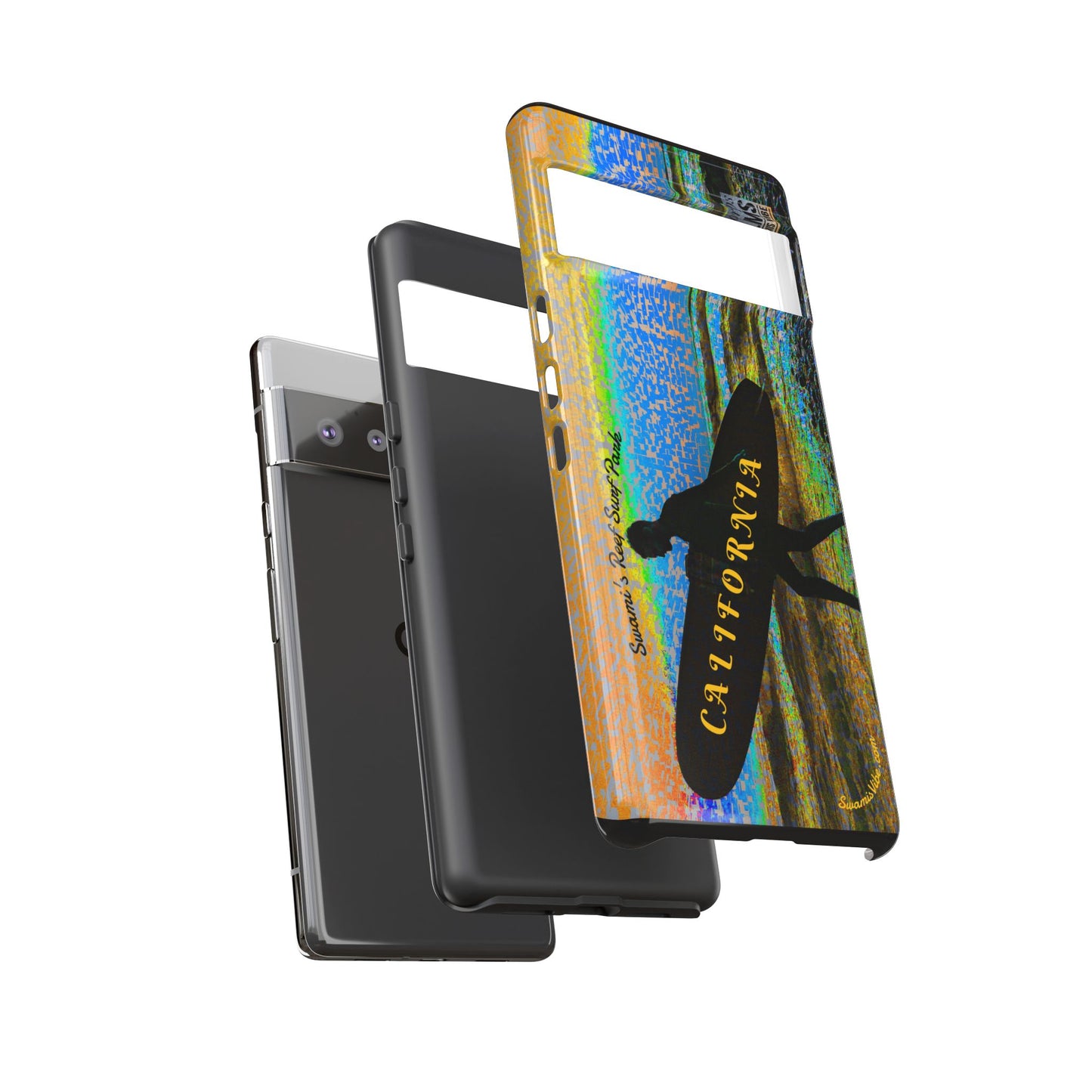 Swamis Vibe Encinitas California JSE Phone Case Designs #1 Swamis Beach Vibe California Surf Phone Case, Tropical Vibes, Ideal for Beach Lovers, Unique Gift for Summer, Vacation Accessories, Trendy Style