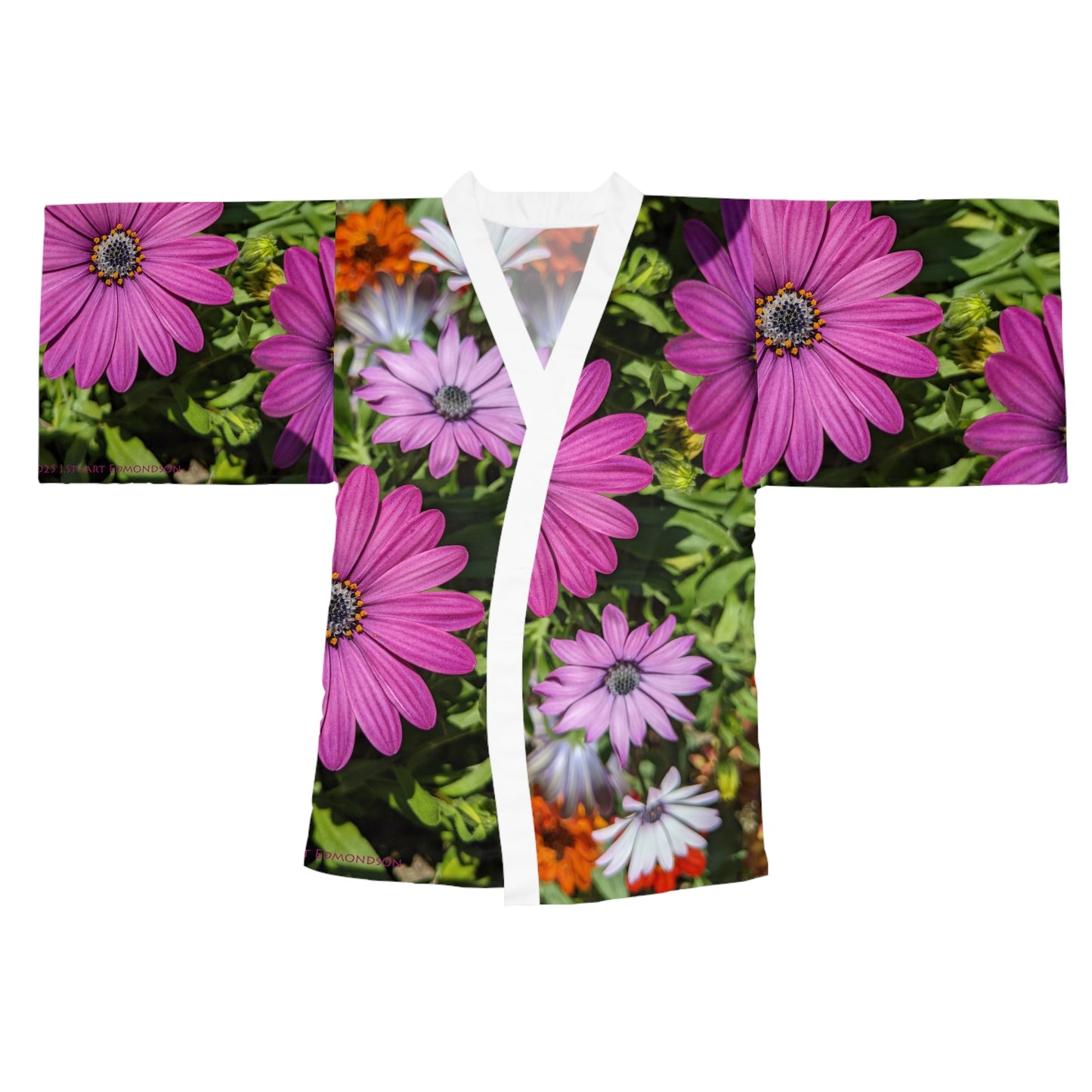 Swamis Vibe JSE Cali Designs  Swami's Surf Park Photo Collection #117 Purple Daisy Kimono Robe Floral Print Long Sleeve Kimono Robe, Cozy Lounge Wear, Perfect for Gifting, Spa Days, Spring Fashion, Relaxation, Boho Chic
