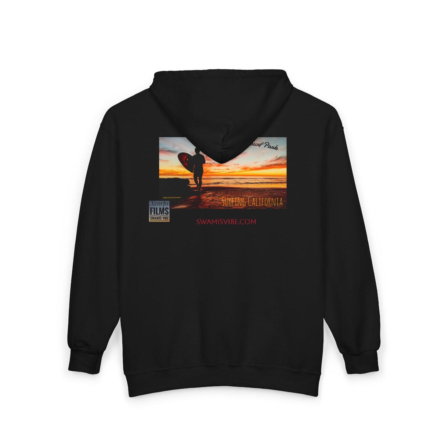 Swamis Vibe Encinitas California JSE Designs custom Hoodie #2 Swamis Beach Vibe California Unisex Full Zip Hoodie with Serene Sky Design, Cozy Sweatshirt, Perfect for Relaxing, Gifting, Everyday Wear, Best for Autumn and Winter