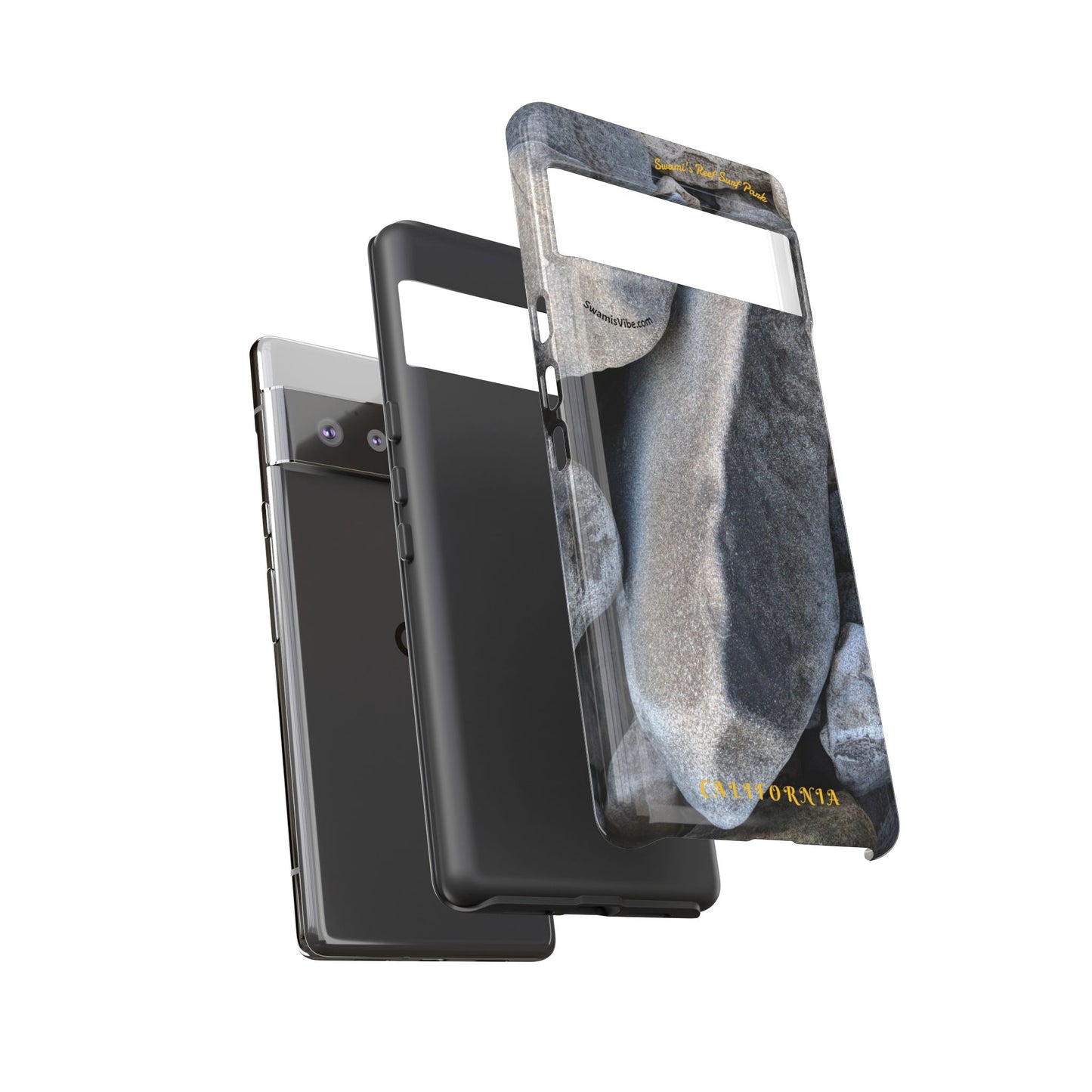 Swamis Vibe Encinitas California JSE Phone Case Designs #3. Swamis Beach Melted Rocks Durable Phone Case with Rock Design, Tough Cases for Outdoorsy Souls, Unique Gift for Nature Lovers, Perfect for Hiking and Adventure