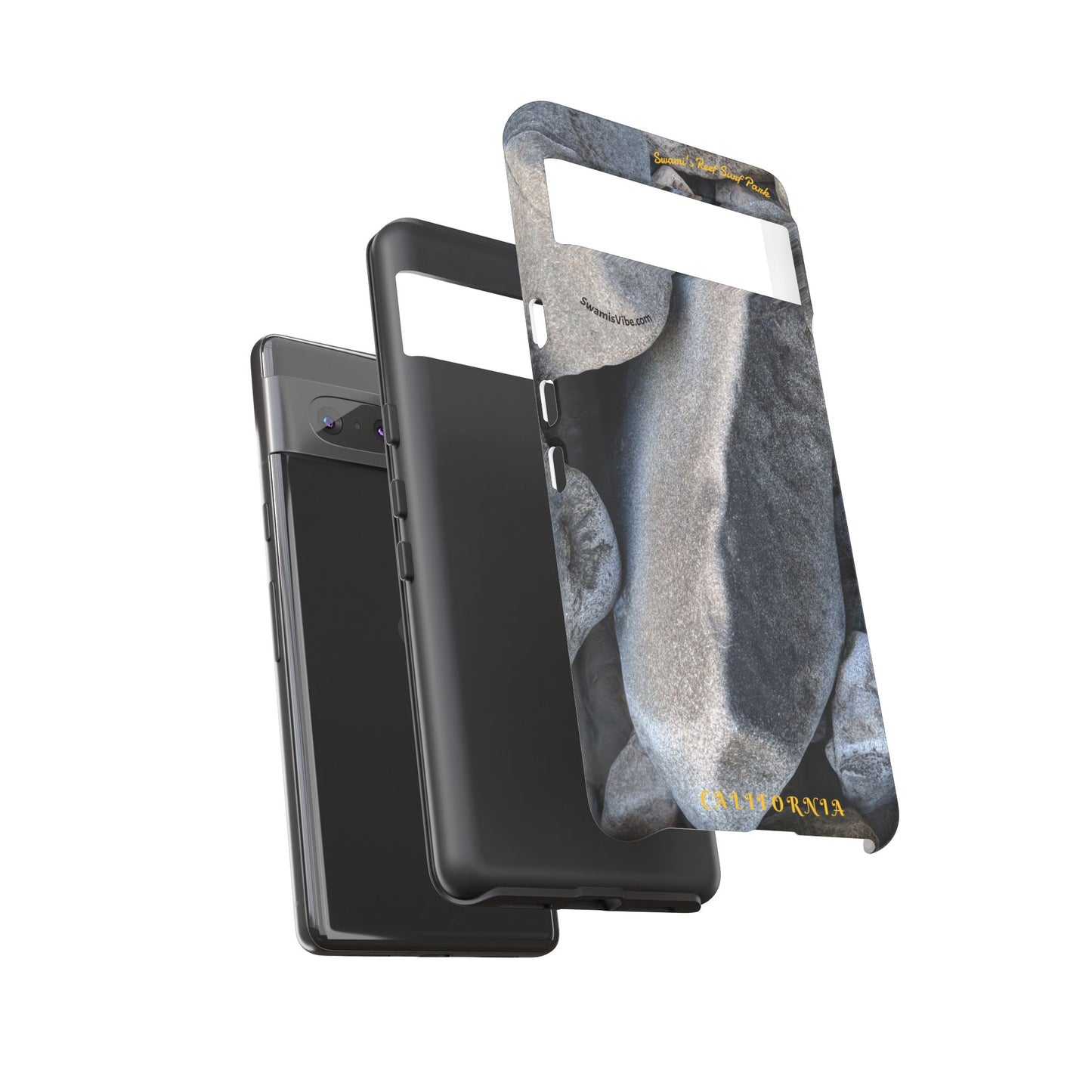 Swamis Vibe Encinitas California JSE Phone Case Designs #3. Swamis Beach Melted Rocks Durable Phone Case with Rock Design, Tough Cases for Outdoorsy Souls, Unique Gift for Nature Lovers, Perfect for Hiking and Adventure