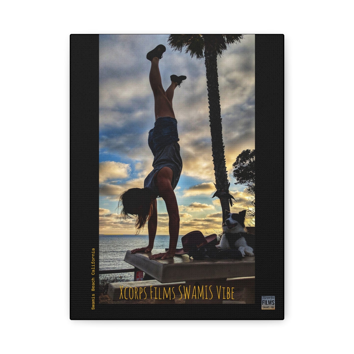 Swamis Vibe Encinitas California JSE Designs #2. Handstand Swami's Beach Canvas Print | Beach Wall Art, Home Decor, Inspirational Gift, Coastal Artwork, Photography Decor