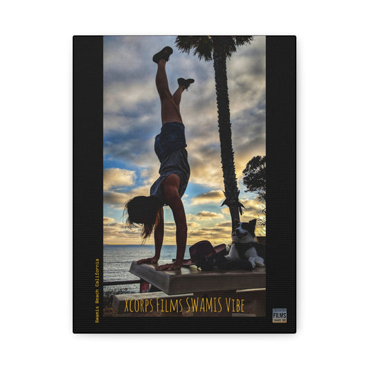 Swamis Vibe Encinitas California JSE Designs #2. Handstand Swami's Beach Canvas Print | Beach Wall Art, Home Decor, Inspirational Gift, Coastal Artwork, Photography Decor