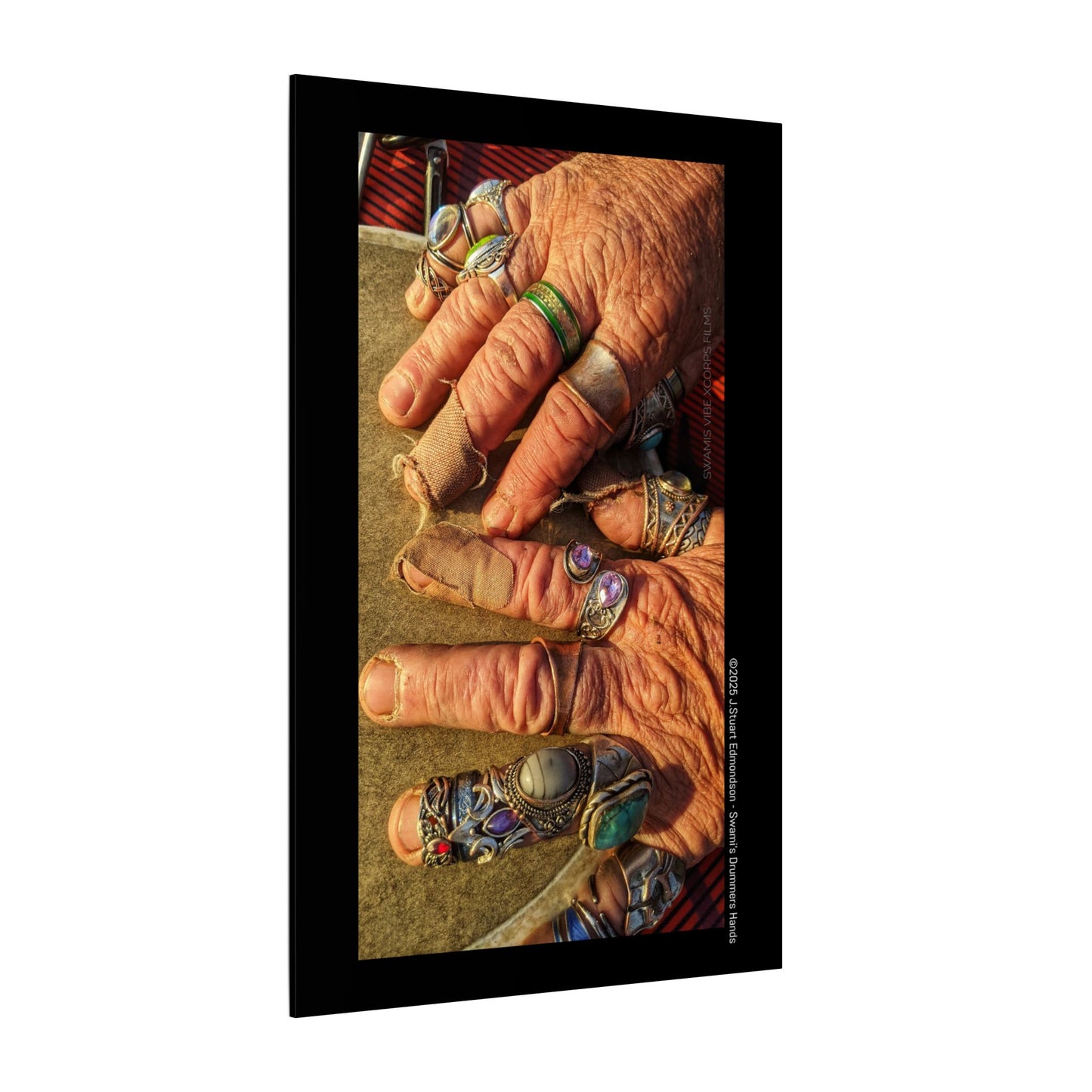 Swamis Vibe Encinitas California JSE Photograph #1253 Swamis Drummer Hands Artistic Canvas Wall Art, Bohemian Home Decor, Unique Gift for Art Lovers, Vibrant Pop Culture Design, Studio Display