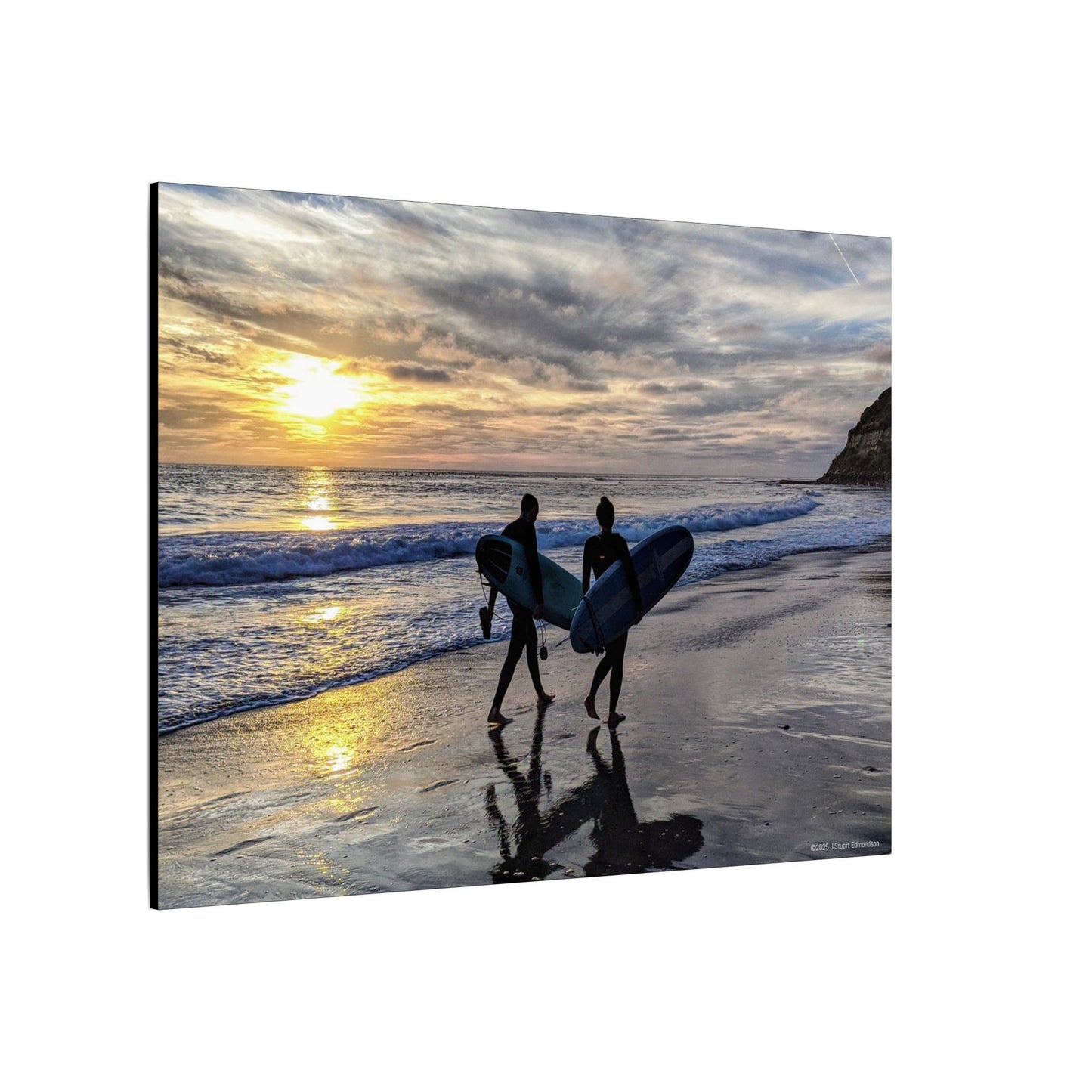 Swamis Vibe Encinitas California JSE Photograph #431 Swamis Silver Sunset Surfers Sunset Surfing Canvas Wall Art | Beach Decor, Ocean Sunset, Surfing Artwork, Home Decor, Gift for Surfers