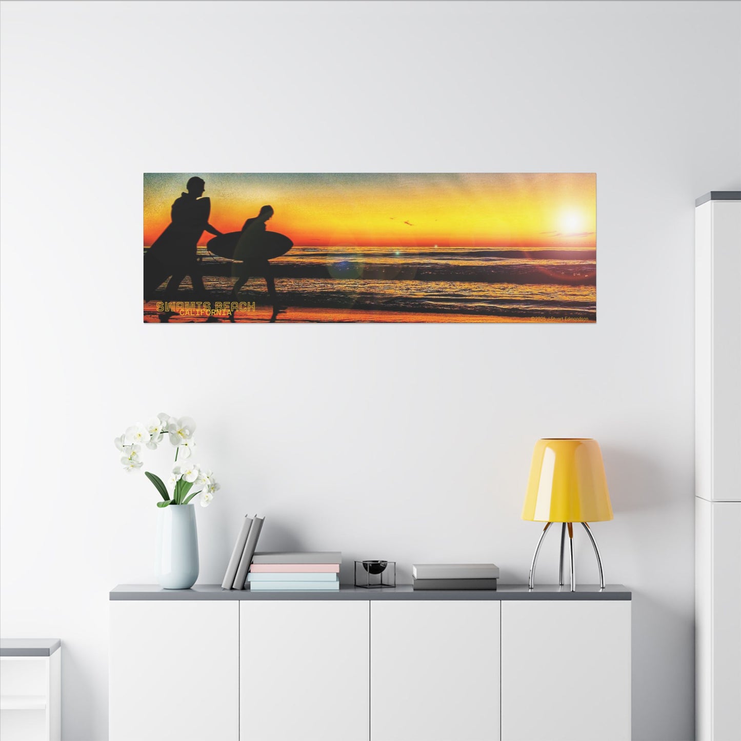 Swamis Vibe Encinitas California JSE Photograph #115 Spirited Swamis Surfers Sunset Sunset Surfing Matte Canvas Print, Surfer Wall Art, Beach Home Decor, Gift for Surf Lovers, Coastal Living, Ocean Art