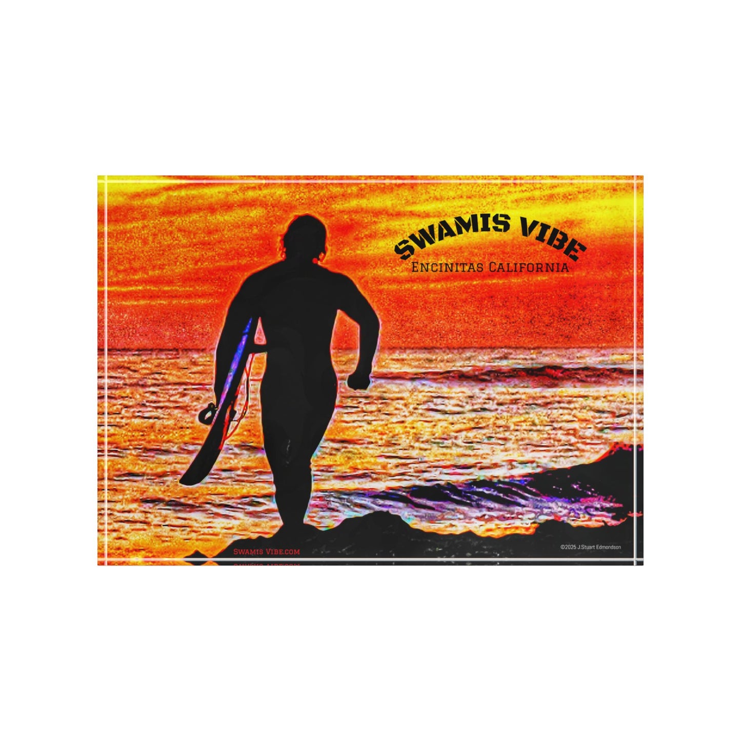 Swamis Vibe Surf and Sunsets 3D Photo Blocks - Swamis Vibe Surfer Man #1140 Swamis Vibe Photo Block | Coastal Wall Art, Surf Decor, Ocean Lover Gift, Home Office Decor, Inspirational Keepsake