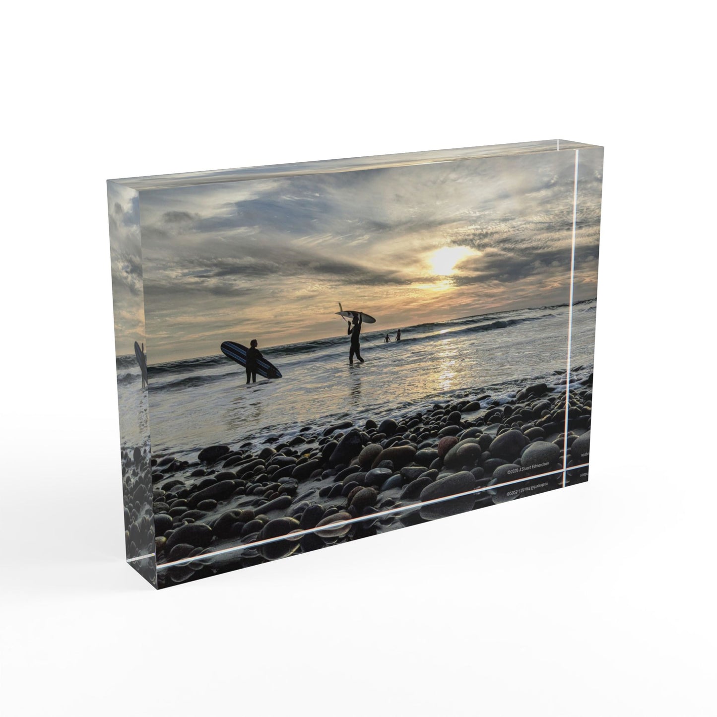 Swamis Vibe Surf and Sunsets Swamis Beach Scene #6. Photo Block Display, Elegant Decorative Photo Block, Home Decor, Gift for Photo Lovers, Personalized Art Display