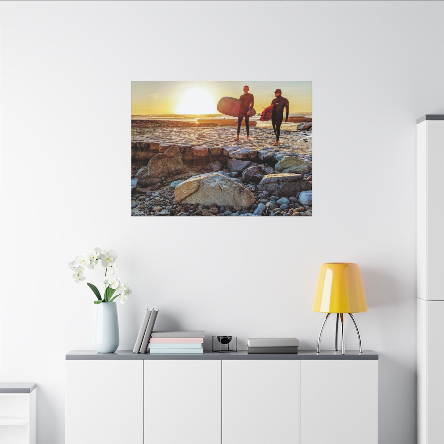 Swamis Vibe Encinitas California JSE Photograph #336 Surfers Walking On Swamis Reef Surfing Sunset Canvas Wall Art, Coastal Decor, Beach Lover Gift, Surf Art, Ocean Vibes, Home Wall Decor