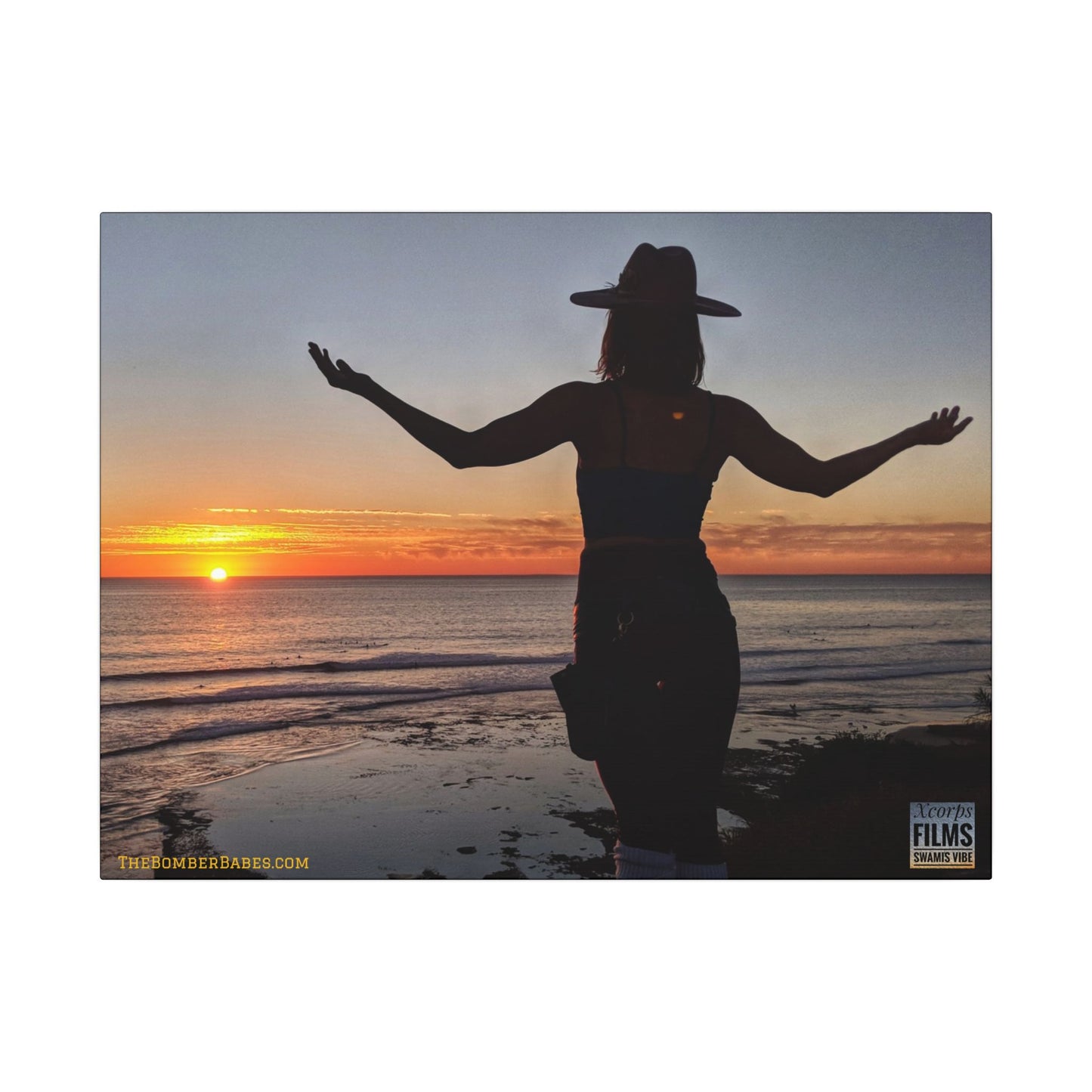 Swamis Vibe Encinitas California JSE Photograph #334 Swamis Sunset Tribute Wall Art, Matte Canvas Print, Beach Decor, Inspirational Home Decor, Gift for Nature Lovers, Relaxing Artwork