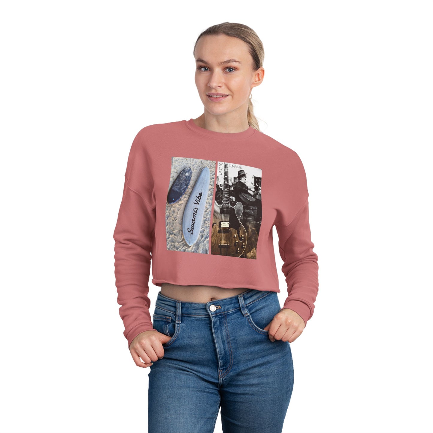 Swamis Vibe Cropped Sweatshirt — California Music Surf Sunset Design