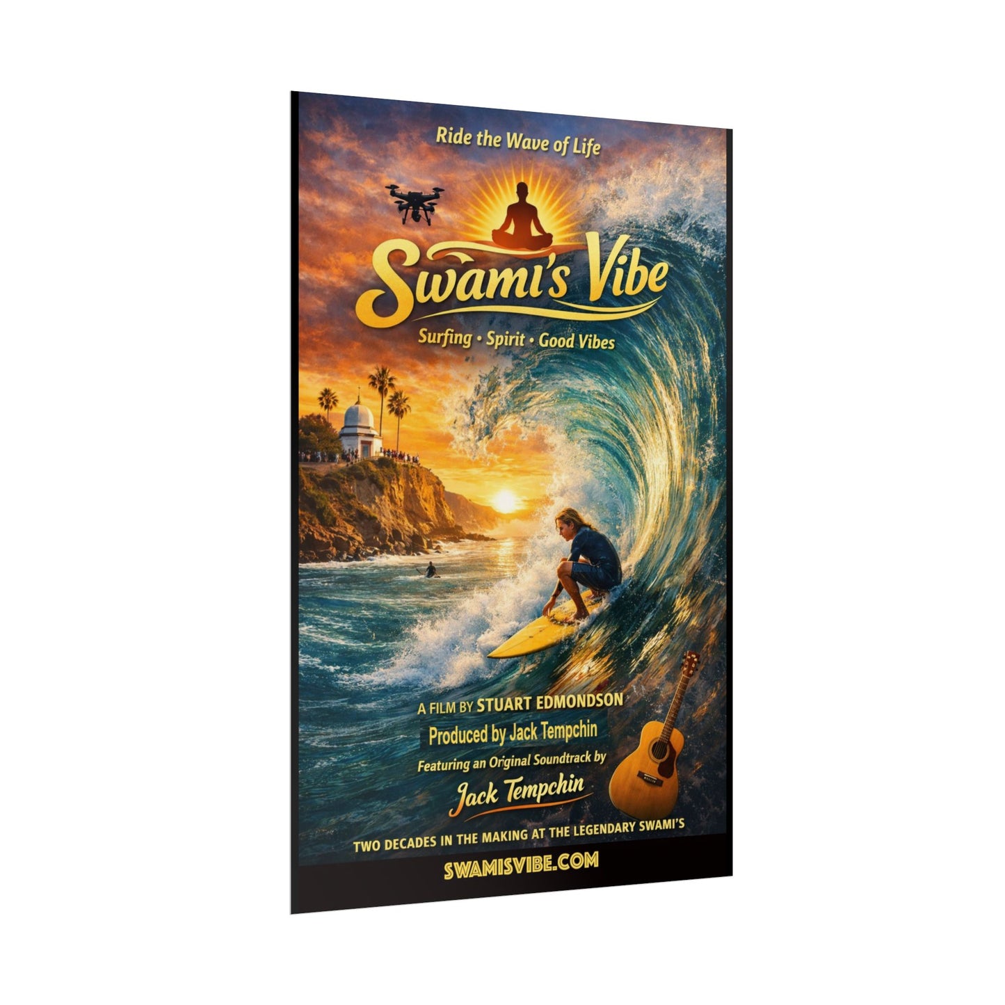 Swamis Sunset Wave Rider Poster – Swamis Vibe Film Sunset Wall Art 20x30 Poster