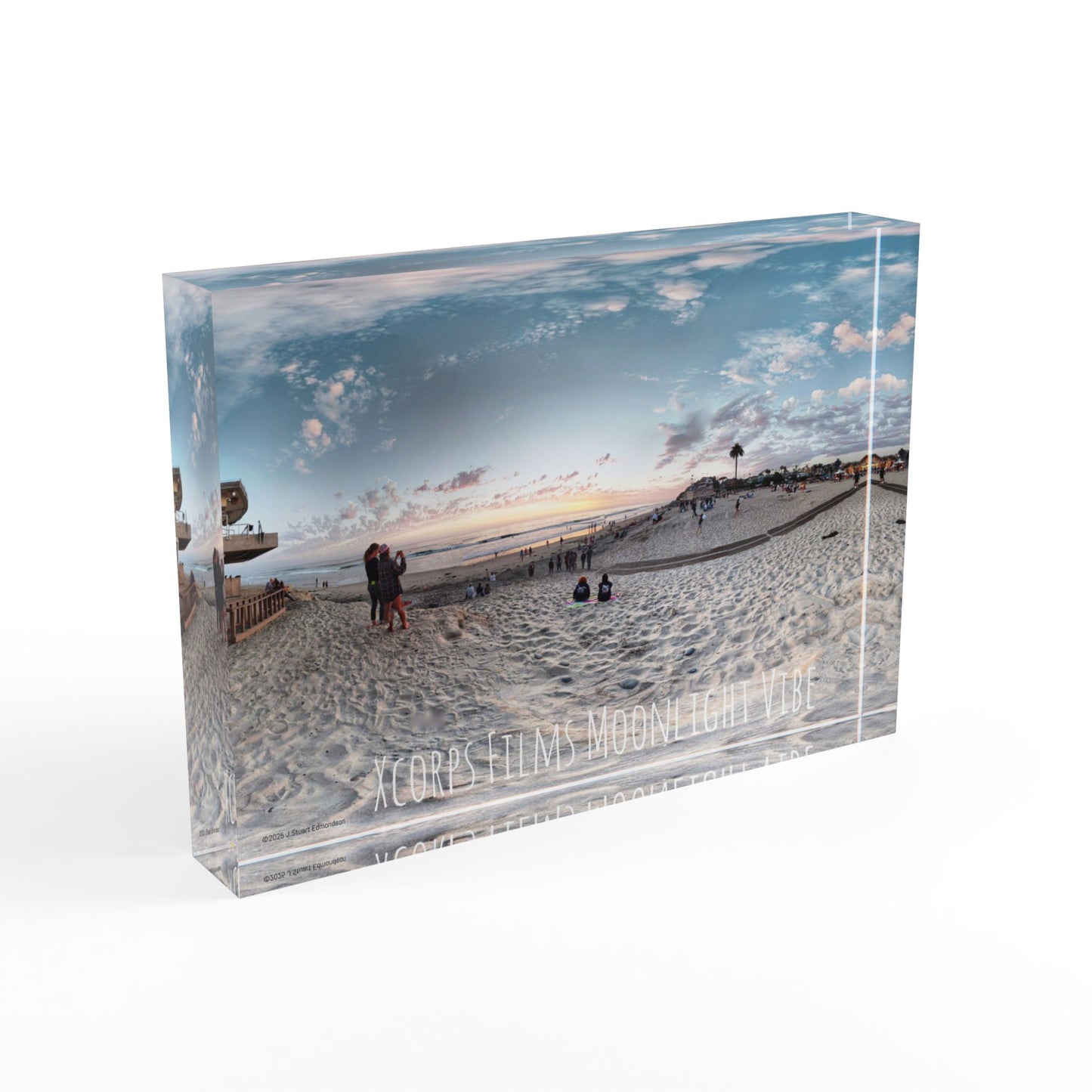 Swamis Vibe Surf and Sunsets Moonlight Beach #7. Photo Block Dreamy Home Decor, Personalized Gift, Beach Memories Display, Modern Wall Art, Photography Decor