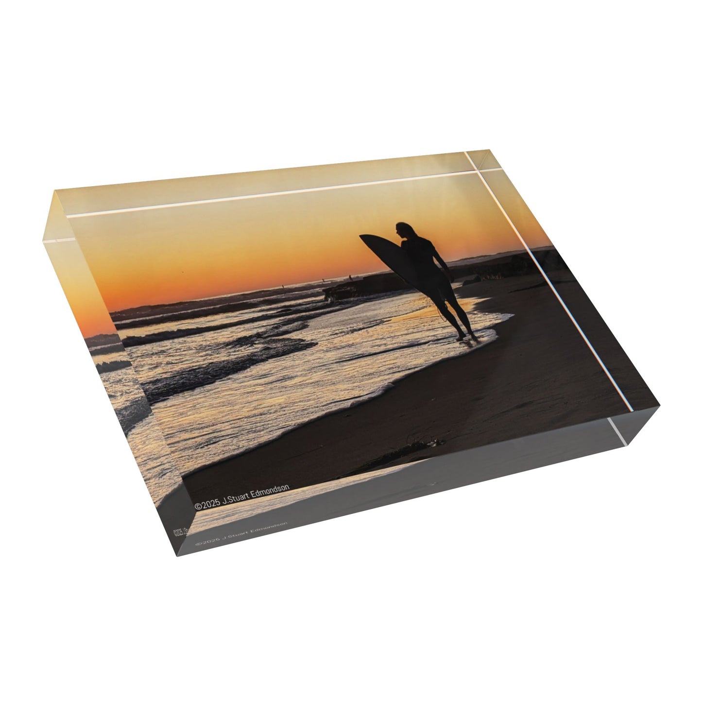 Swamis Vibe Surf and Sunsets Swamis Surfer Girl Sunset Surf Photo Block - Coastal Decor, Surfing Gift, Beach Art, Personalized Home Accent, Wall Display