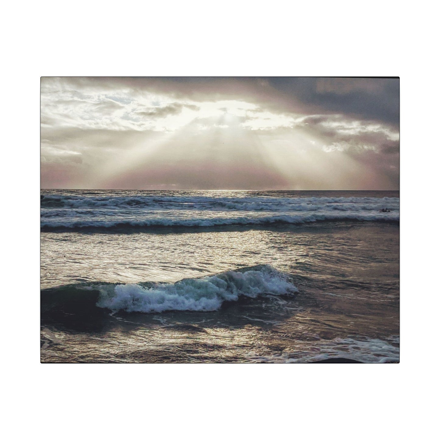 Swamis Vibe Encinitas California JSE Photograph #1256 Swamis Sun Rays Canvas Wall Art, Ocean Sunset Decor, Coastal Home Decor, Beach Wall Art, Nautical Wall Art