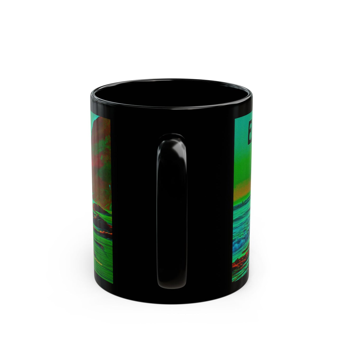 Swamis Vibe Encinitas California JSE Xcorps Films Designs #8. Swamis Surfer's Paradise Black Mug - Perfect for Coffee Lovers, Beach Vibes, Gifts for Him/Her, Summer, Surfing Enthusiasts, California