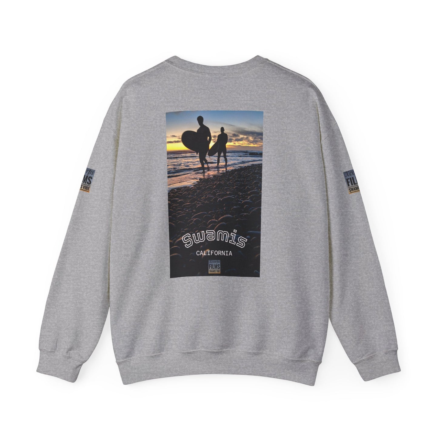 Palm Tree Surf Crewneck Sweatshirt - California Surfing Sunset JSE Surf Photo Designs #12525