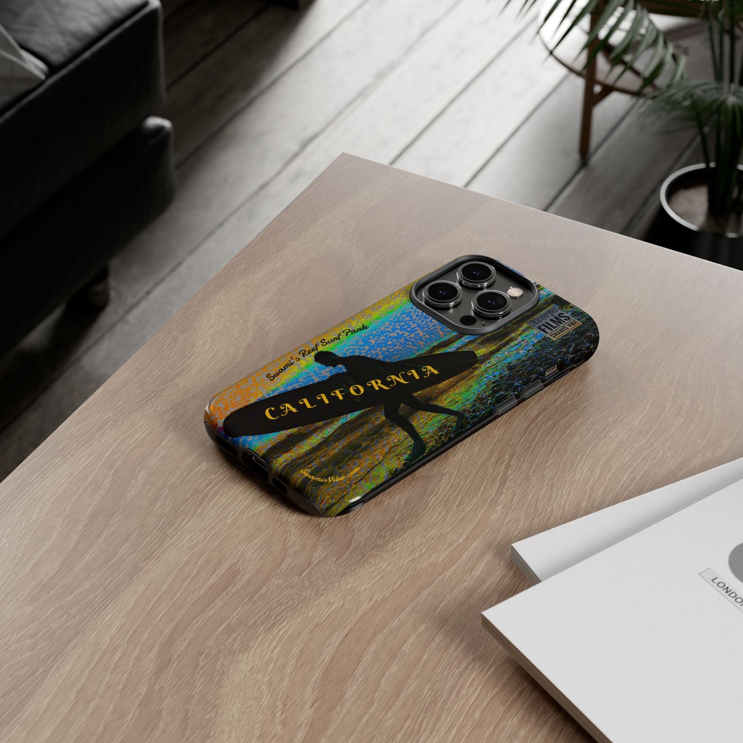 Swamis Vibe Encinitas California JSE Phone Case Designs #1 Swamis Beach Vibe California Surf Phone Case, Tropical Vibes, Ideal for Beach Lovers, Unique Gift for Summer, Vacation Accessories, Trendy Style