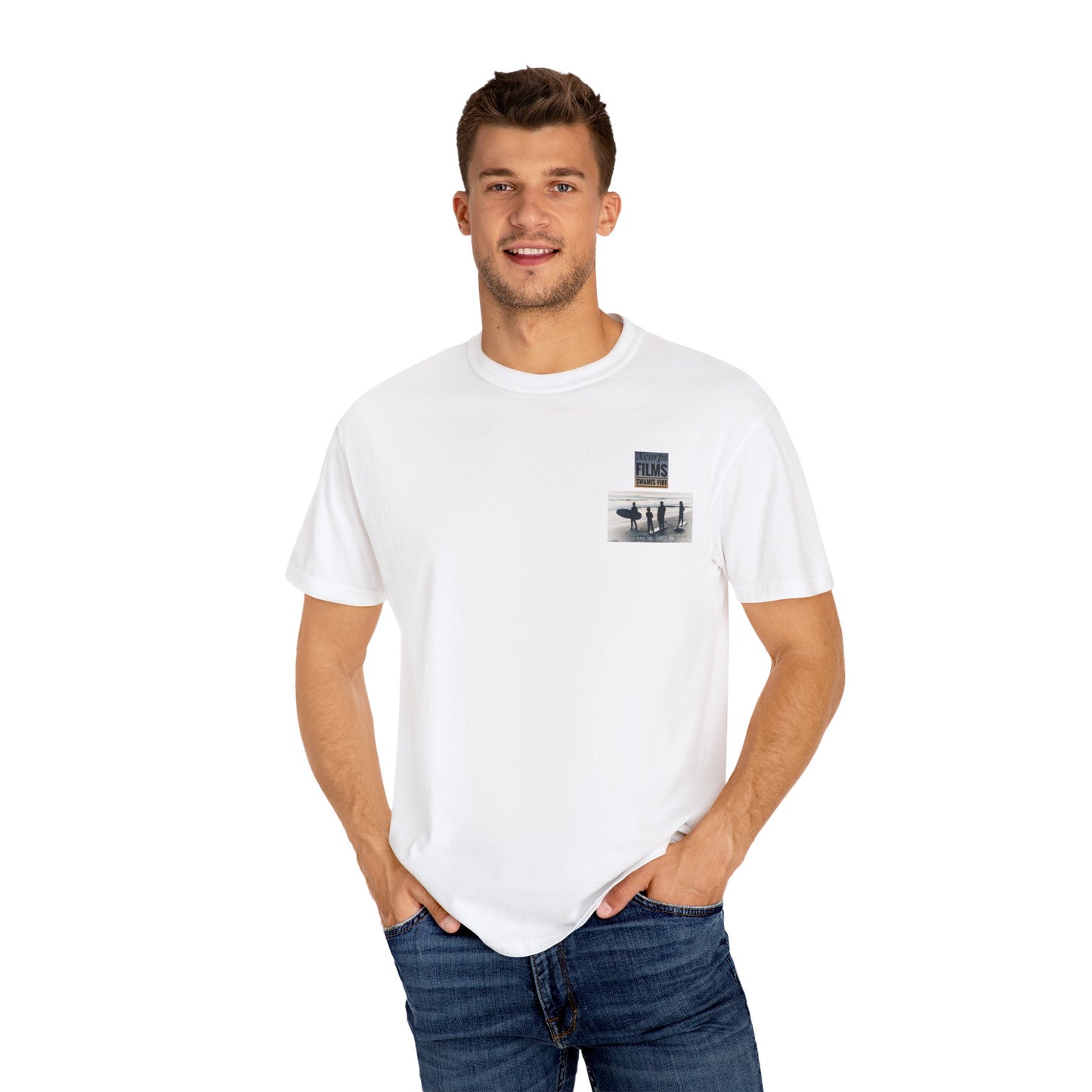 Swamis Vibe JSE Designs unisex garment-dyed t-shirt #316 Xcorps Films California Surf Vibes Unisex T-Shirt | Beachwear, Summer Apparel, Gift for Surfers, Casual Fashion, Ocean Lover Tee