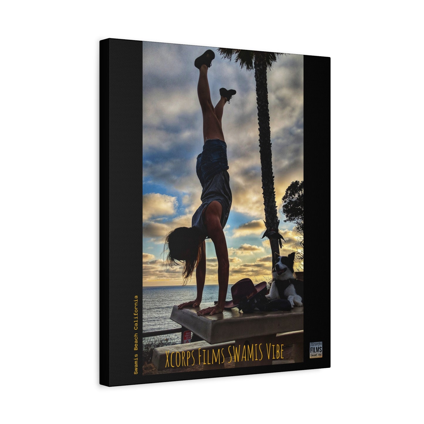 Swamis Vibe Encinitas California JSE Designs #2. Handstand Swami's Beach Canvas Print | Beach Wall Art, Home Decor, Inspirational Gift, Coastal Artwork, Photography Decor