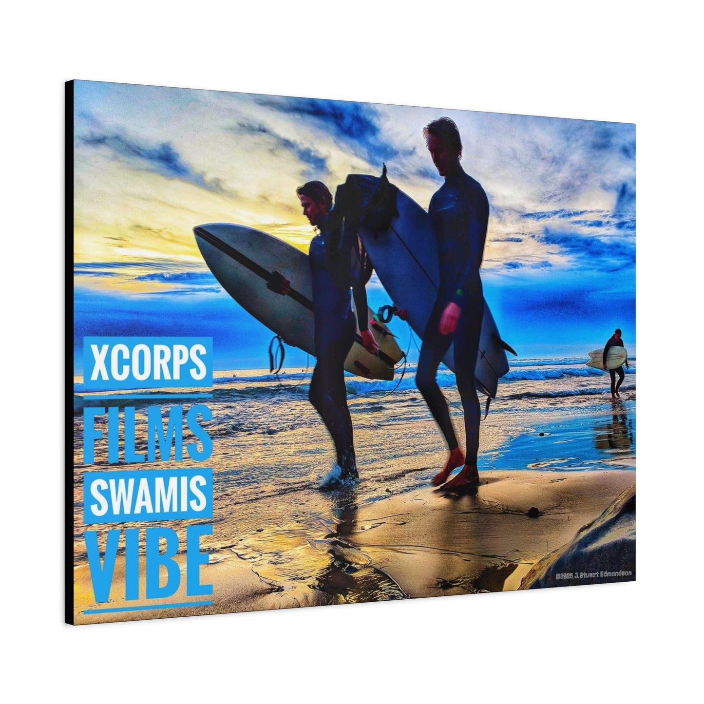 Swamis Vibe Encinitas California JSE Photograph #341 Blue Sunset Surfers Surfing Vibe Canvas Art, Beach Decor, Coastal Wall Art, Surfer Home Decor, Ocean Inspired Art, Summer Aesthetic