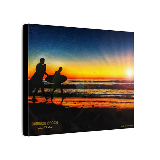 Swamis Vibe Encinitas California JSE Photograph #115 Spirited Swamis Surfers Sunset Sunset Surfing Matte Canvas Print, Surfer Wall Art, Beach Home Decor, Gift for Surf Lovers, Coastal Living, Ocean Art