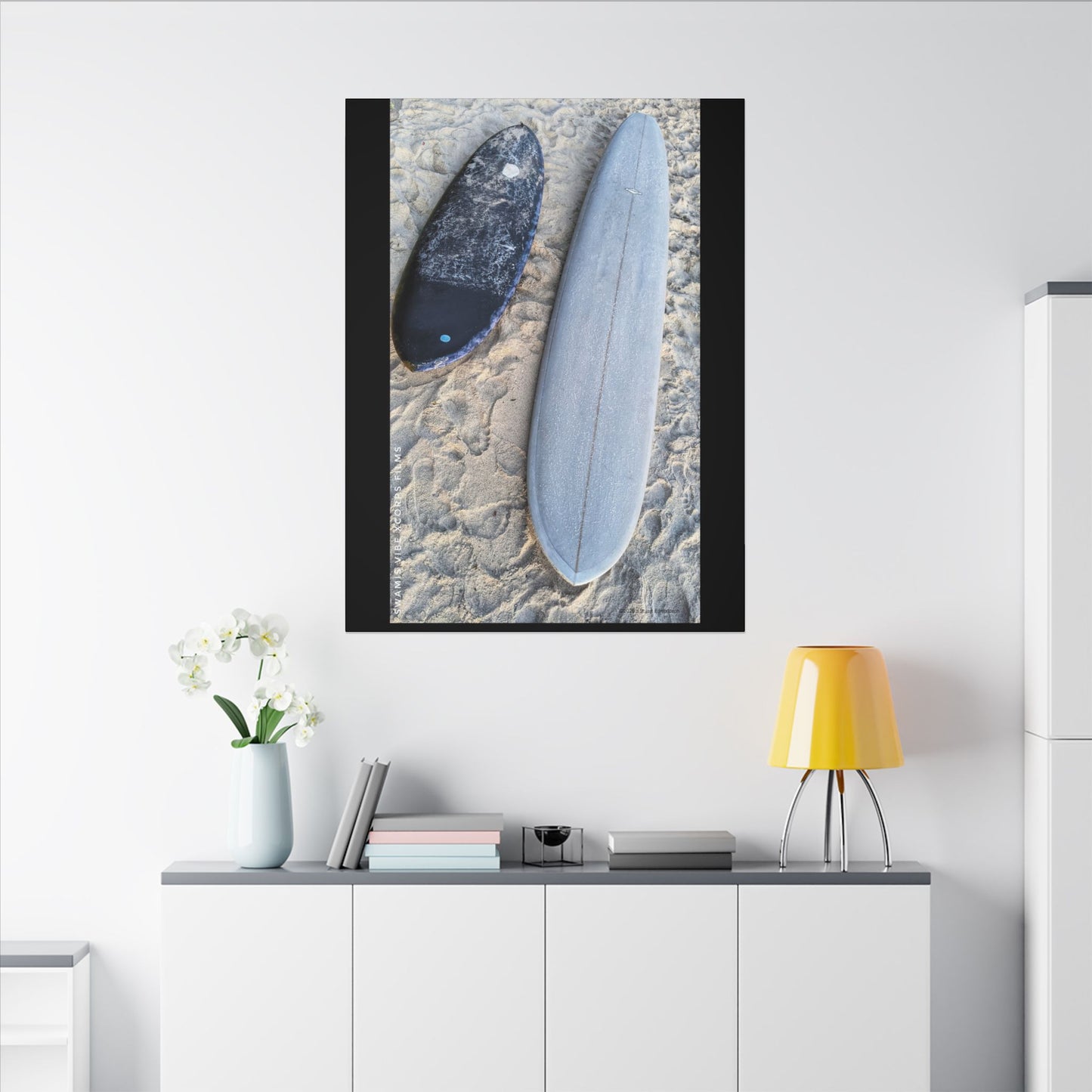 Swamis Vibe Encinitas California JSE Photograph #312 Swamis Surfboards by Ed Burke Surfboard Canvas Art Print, Coastal Home Decor, Beach Wall Art, Surfing Gift, Ocean Vibes, Nautical Wall Hanging